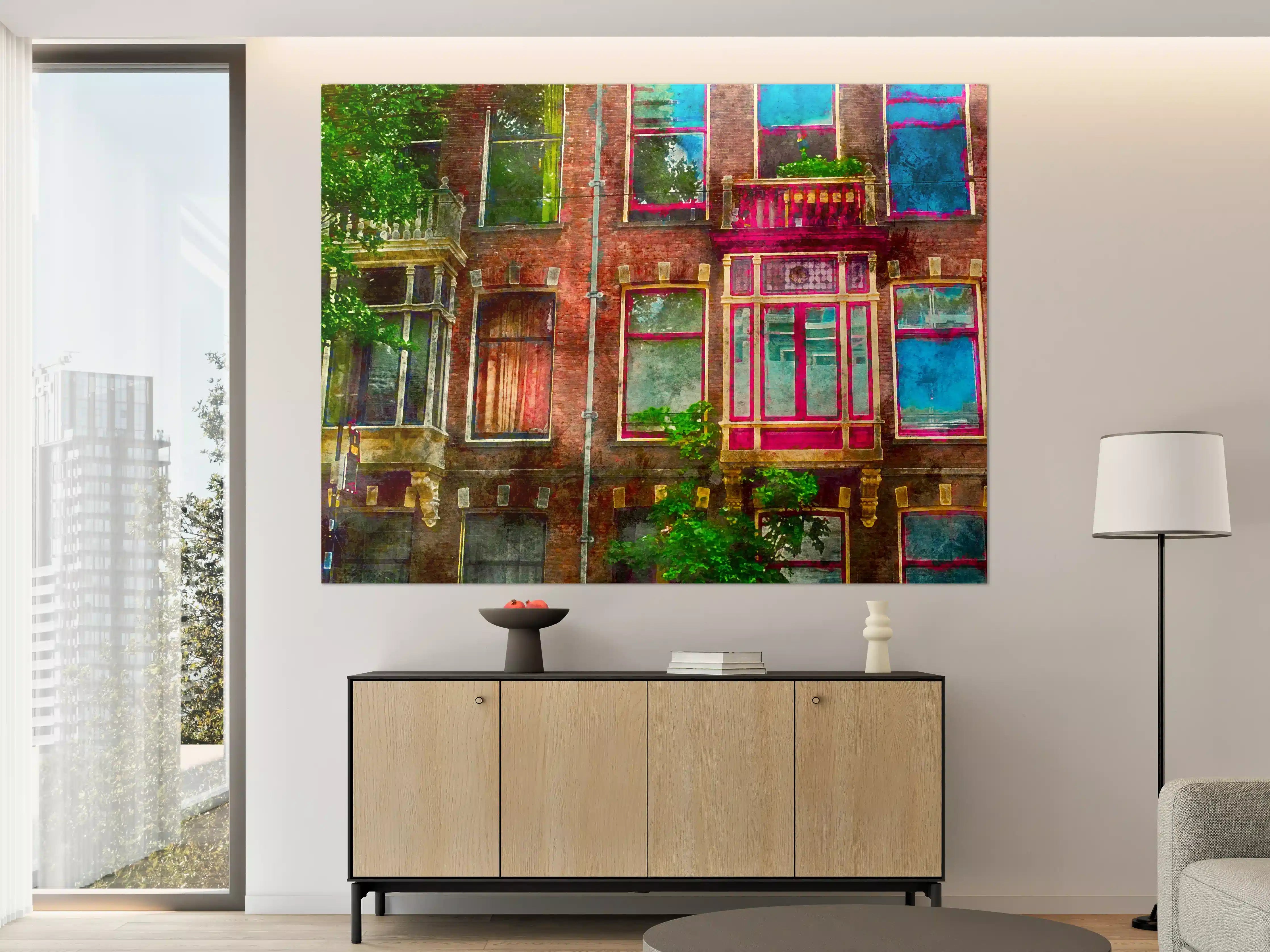 Große Wandbilder - buntes Fenster in Amsterdam