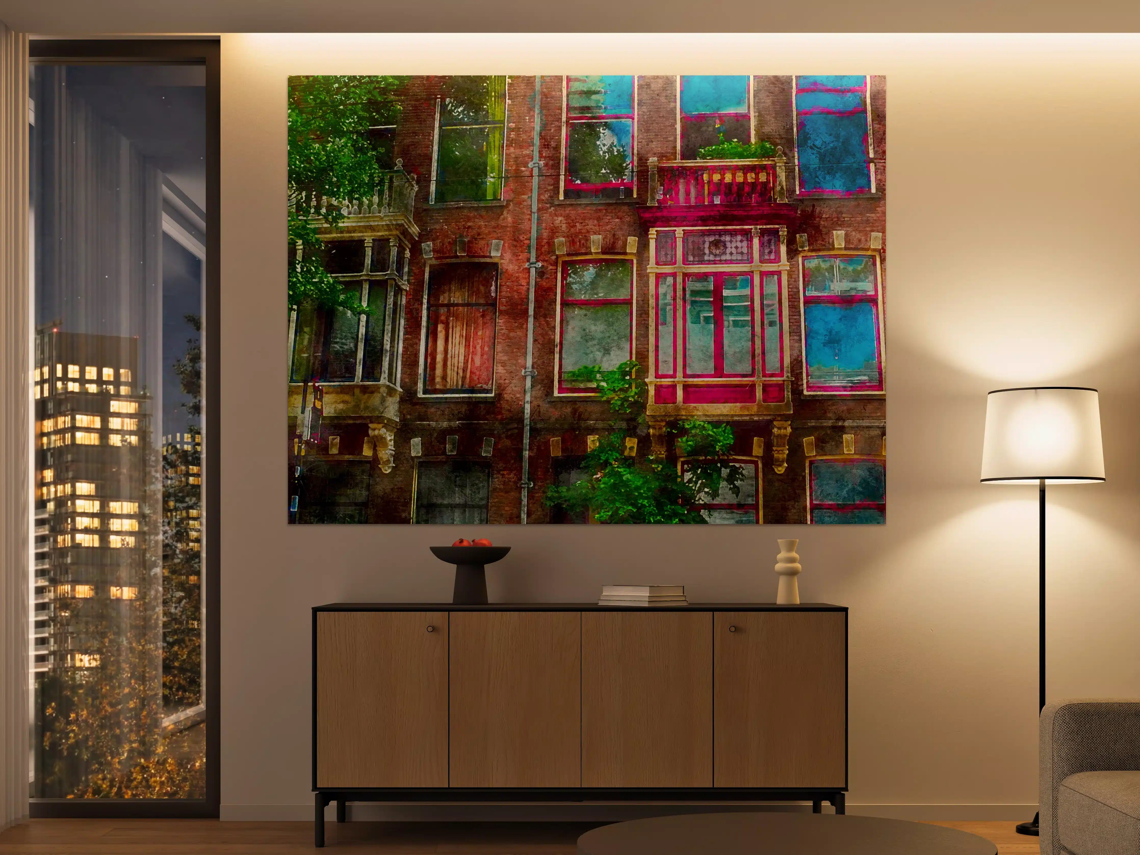 Große Wandbilder - buntes Fenster in Amsterdam