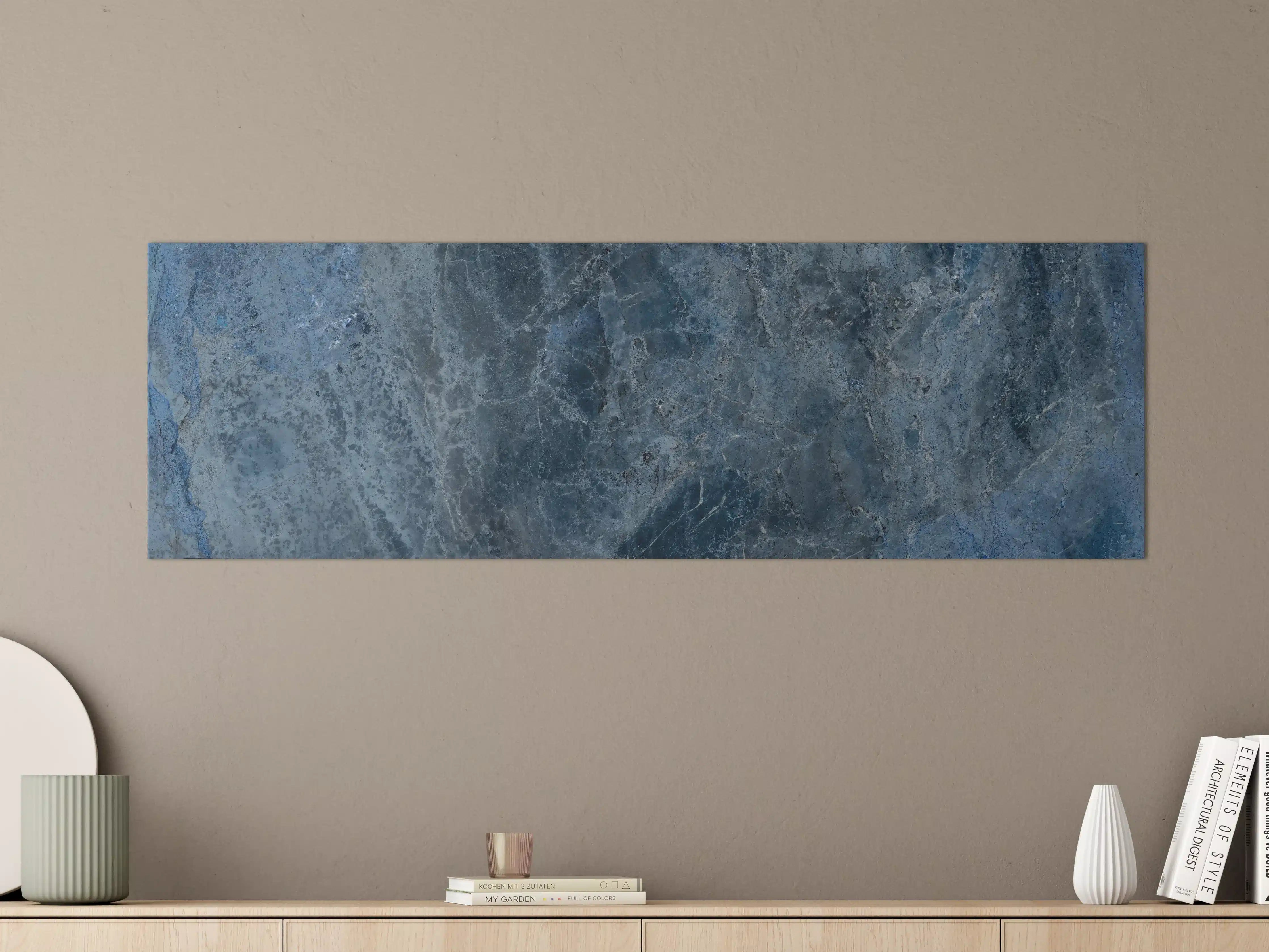 Große Wandbilder - dunkelblaue Marmor Steinstruktur