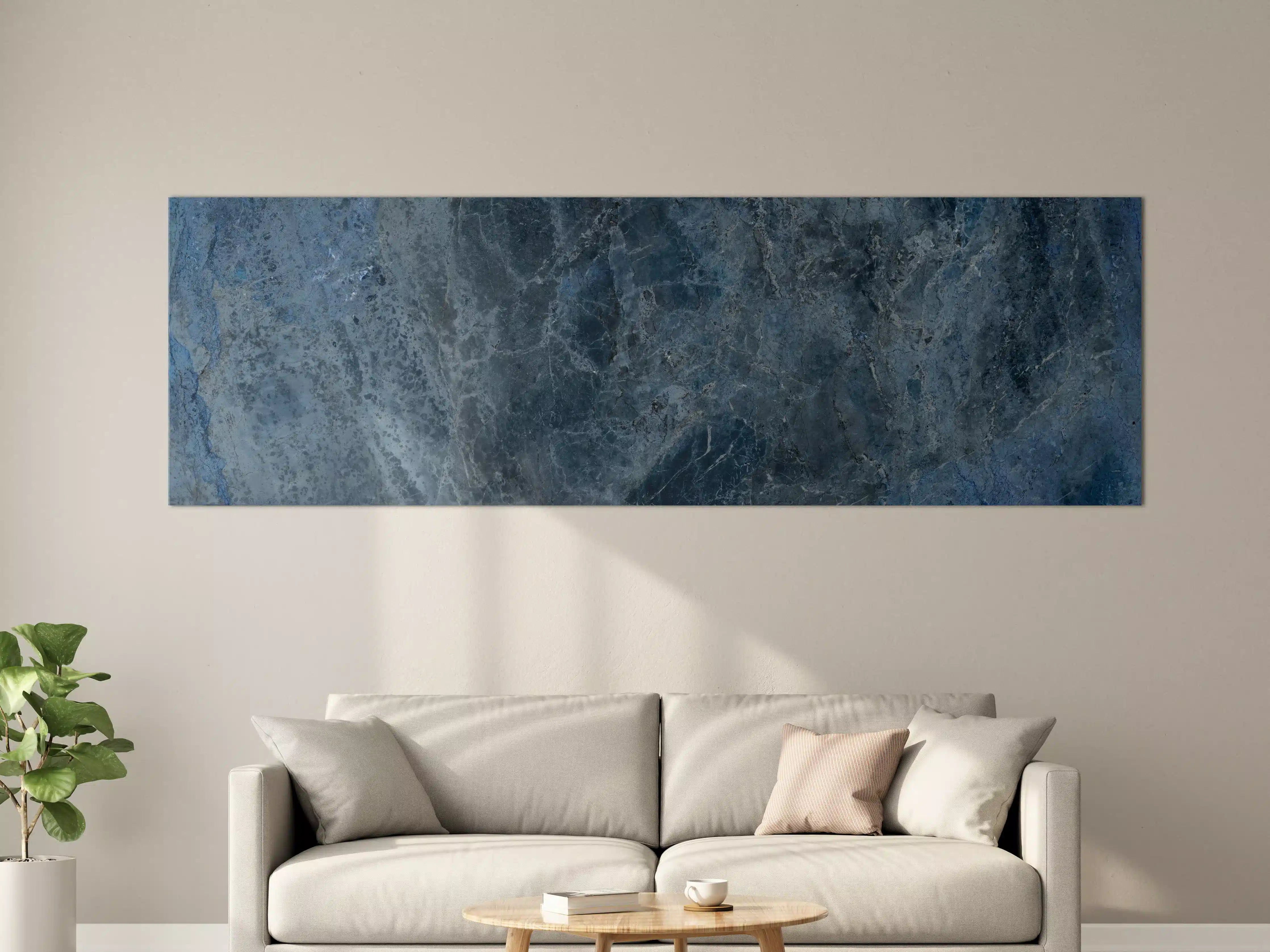 Große Wandbilder - dunkelblaue Marmor Steinstruktur