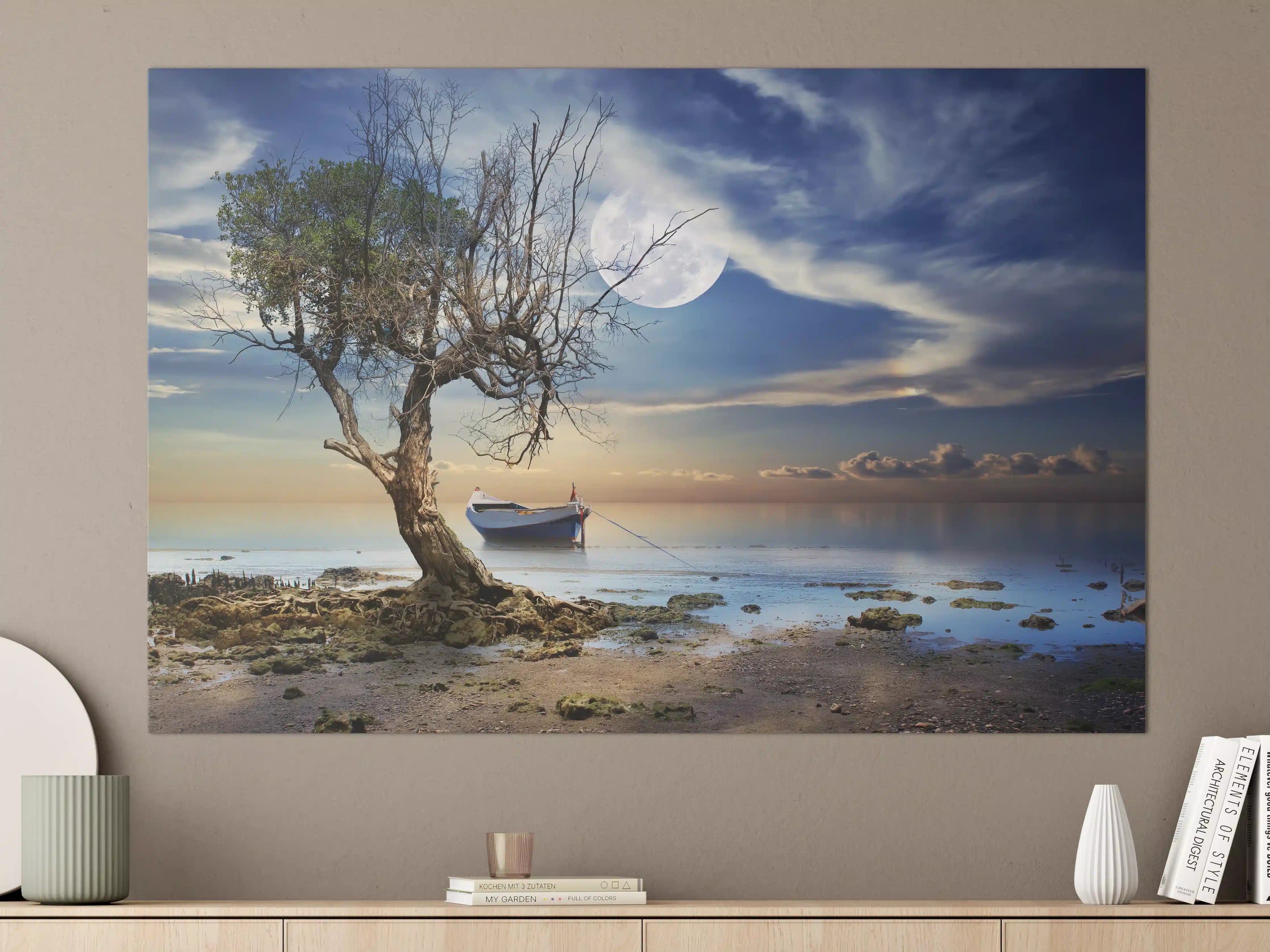 Große Wandbilder - einsamer Baum am Strand