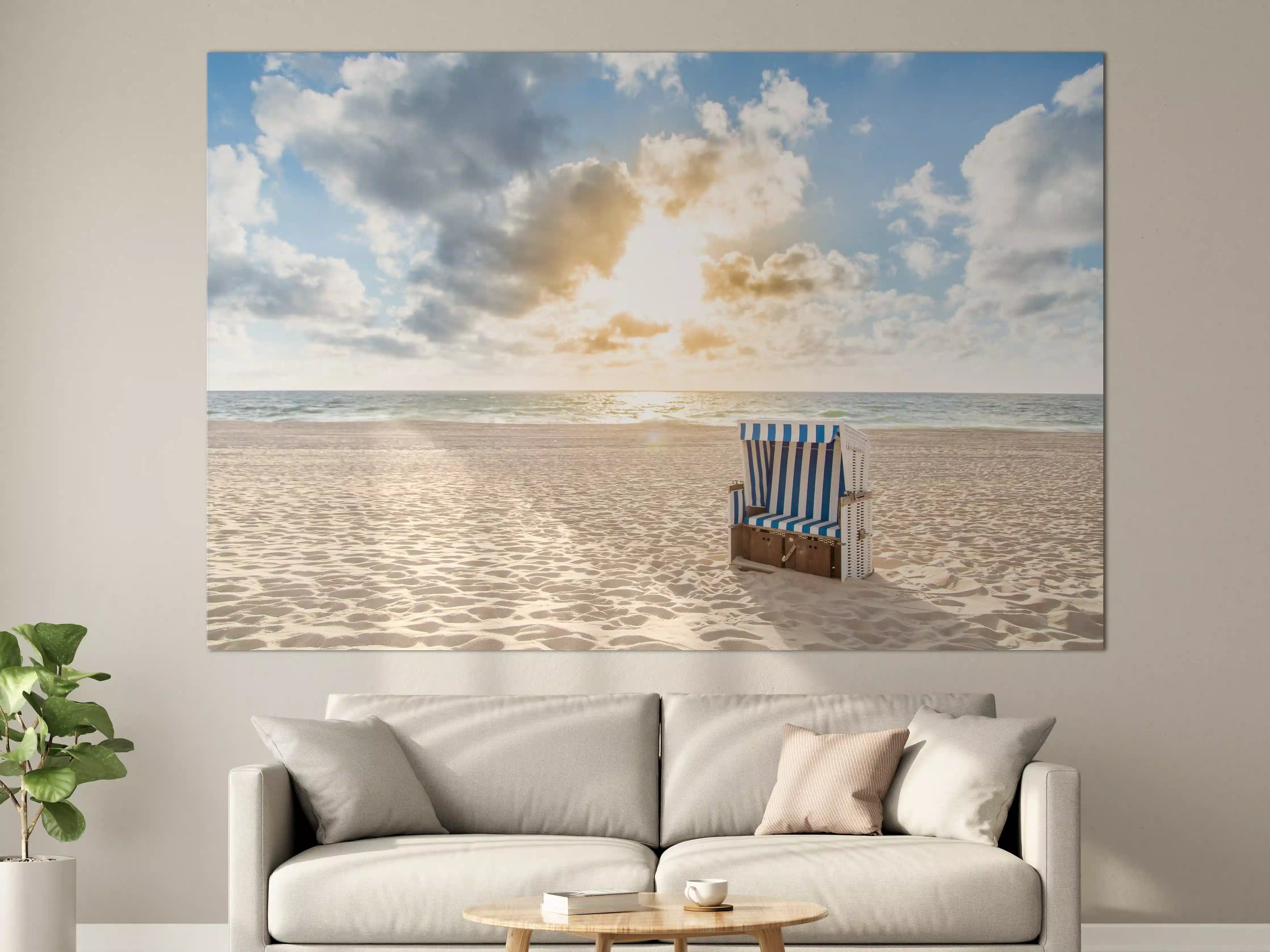 Große Wandbilder - einzelner Strandkorb an der Nordsee