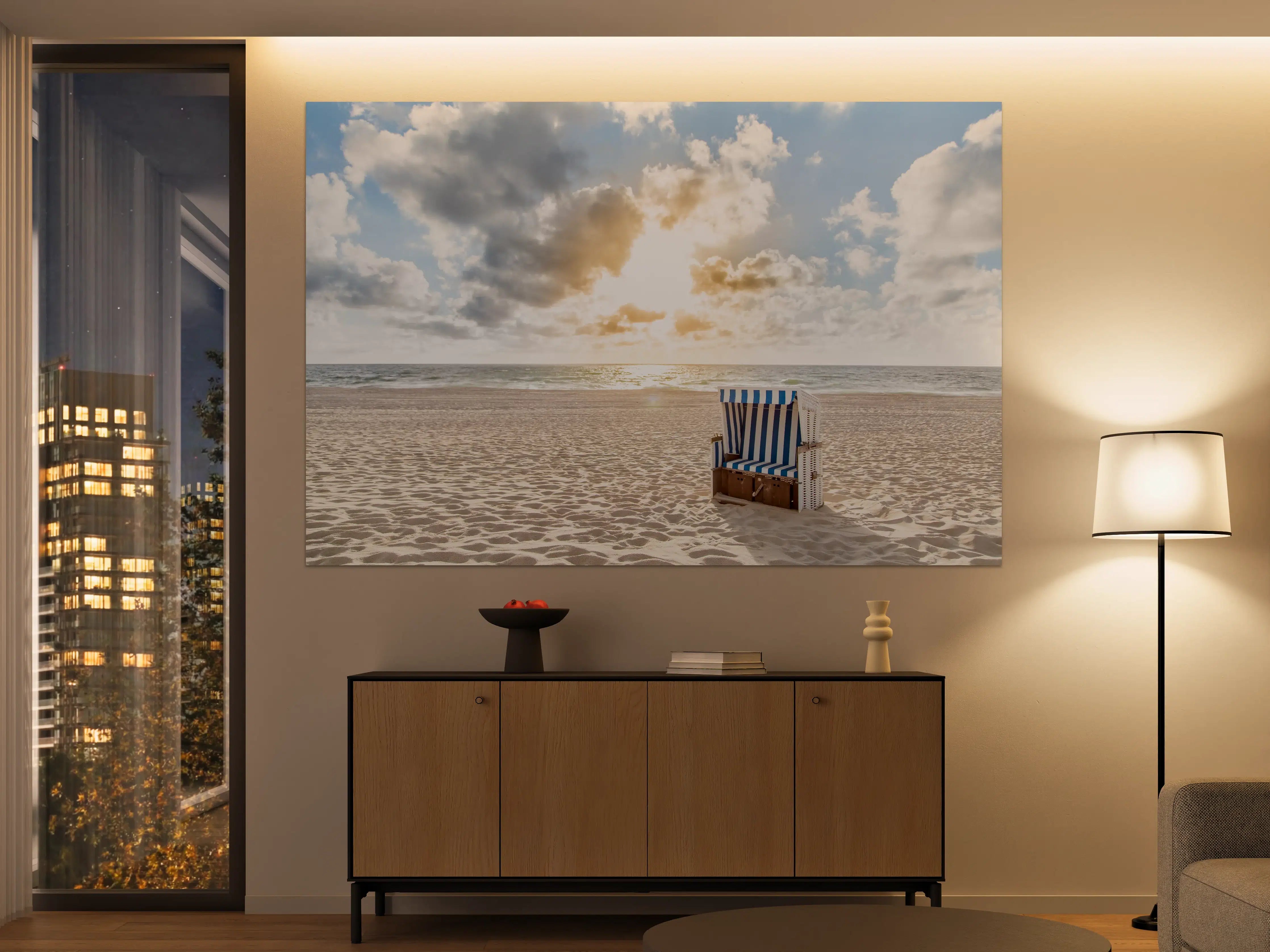 Große Wandbilder - einzelner Strandkorb an der Nordsee