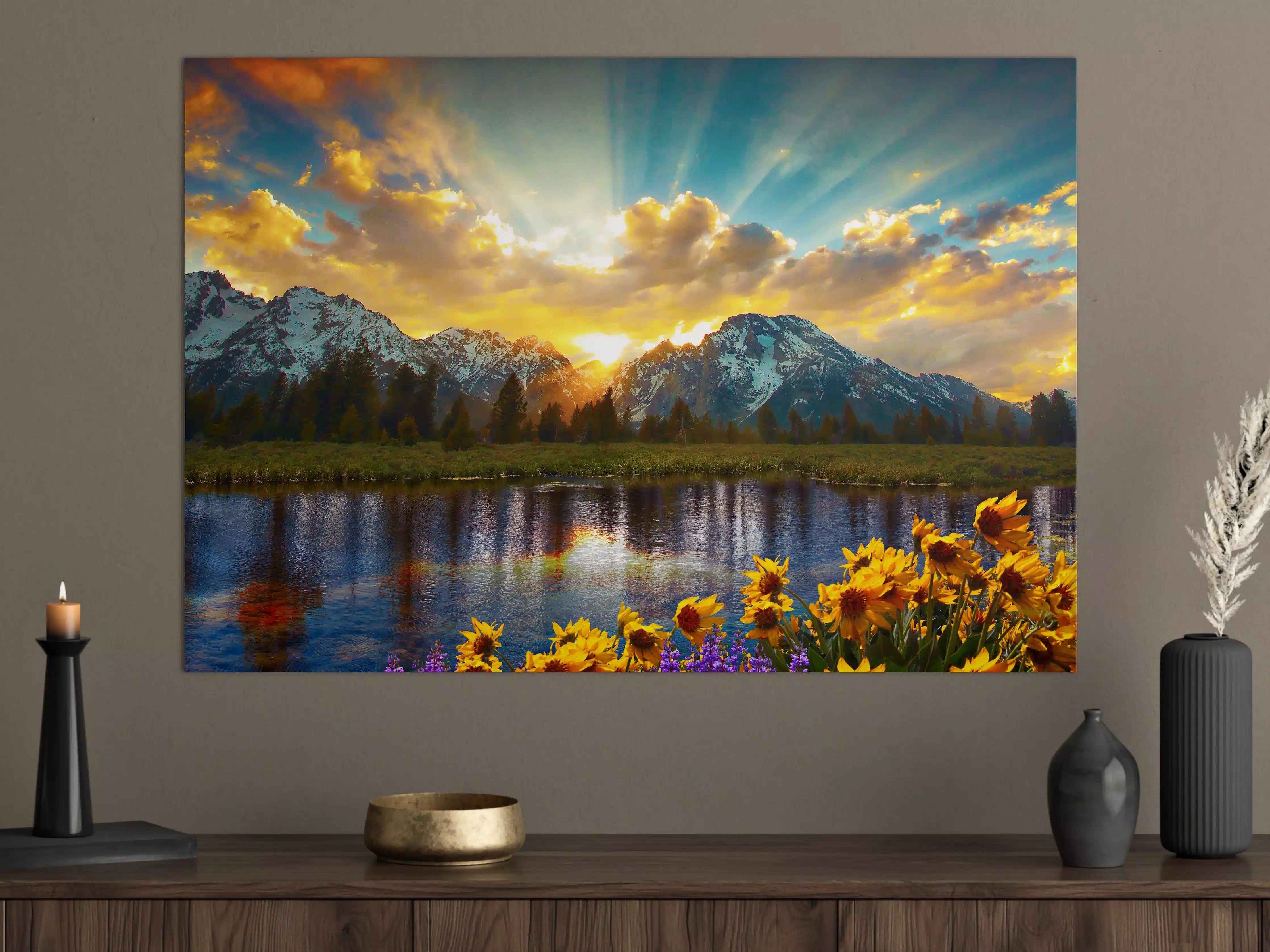 Große Wandbilder - einzigartiges Lichtspiel im Grand Teton