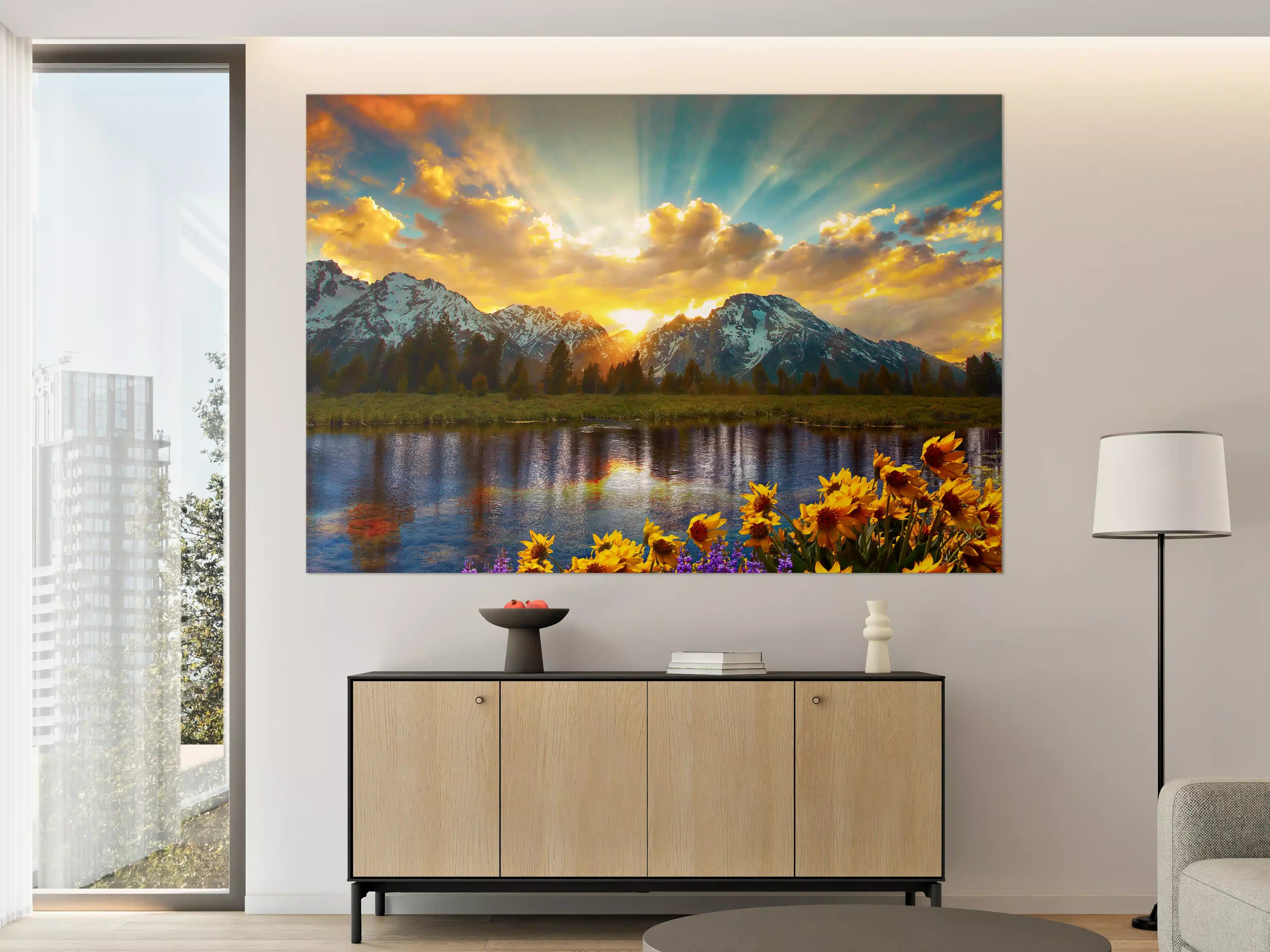 Große Wandbilder - einzigartiges Lichtspiel im Grand Teton