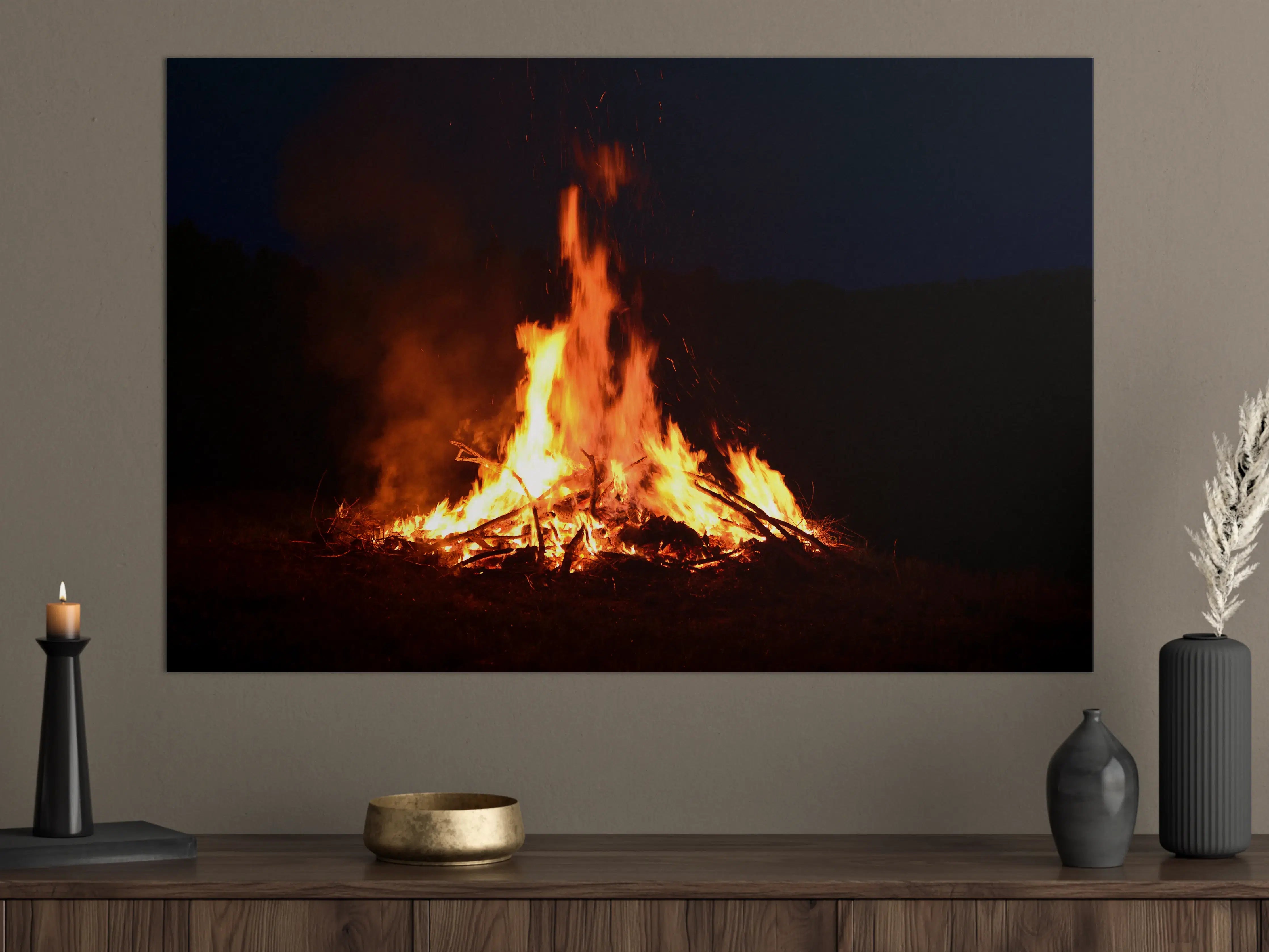 Große Wandbilder - gewaltiges outdoor Lagerfeuer 