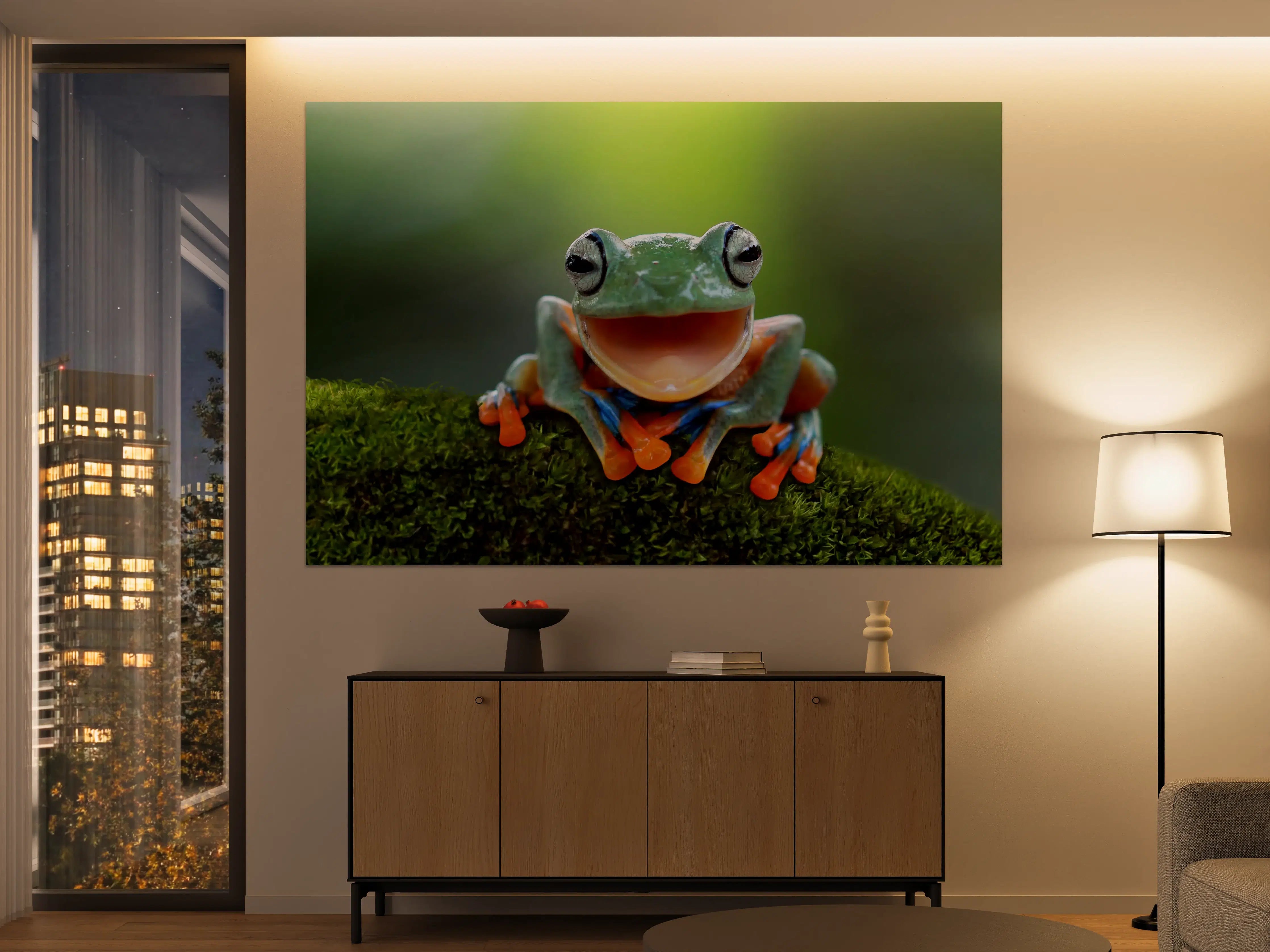 Große Wandbilder - niedlicher Laubfrosch in Nahaufnahme