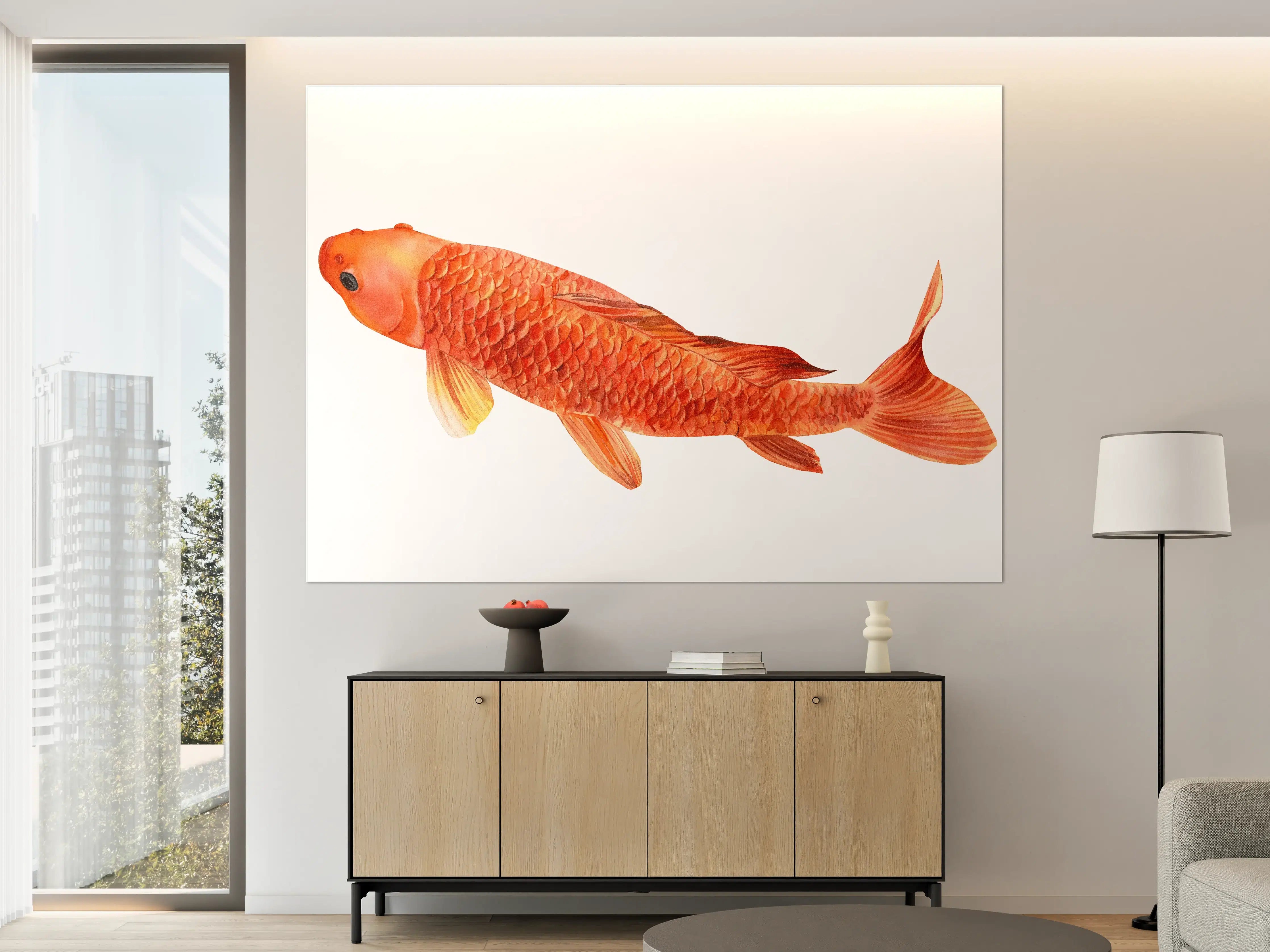 Große Wandbilder - orangefarbener Koi