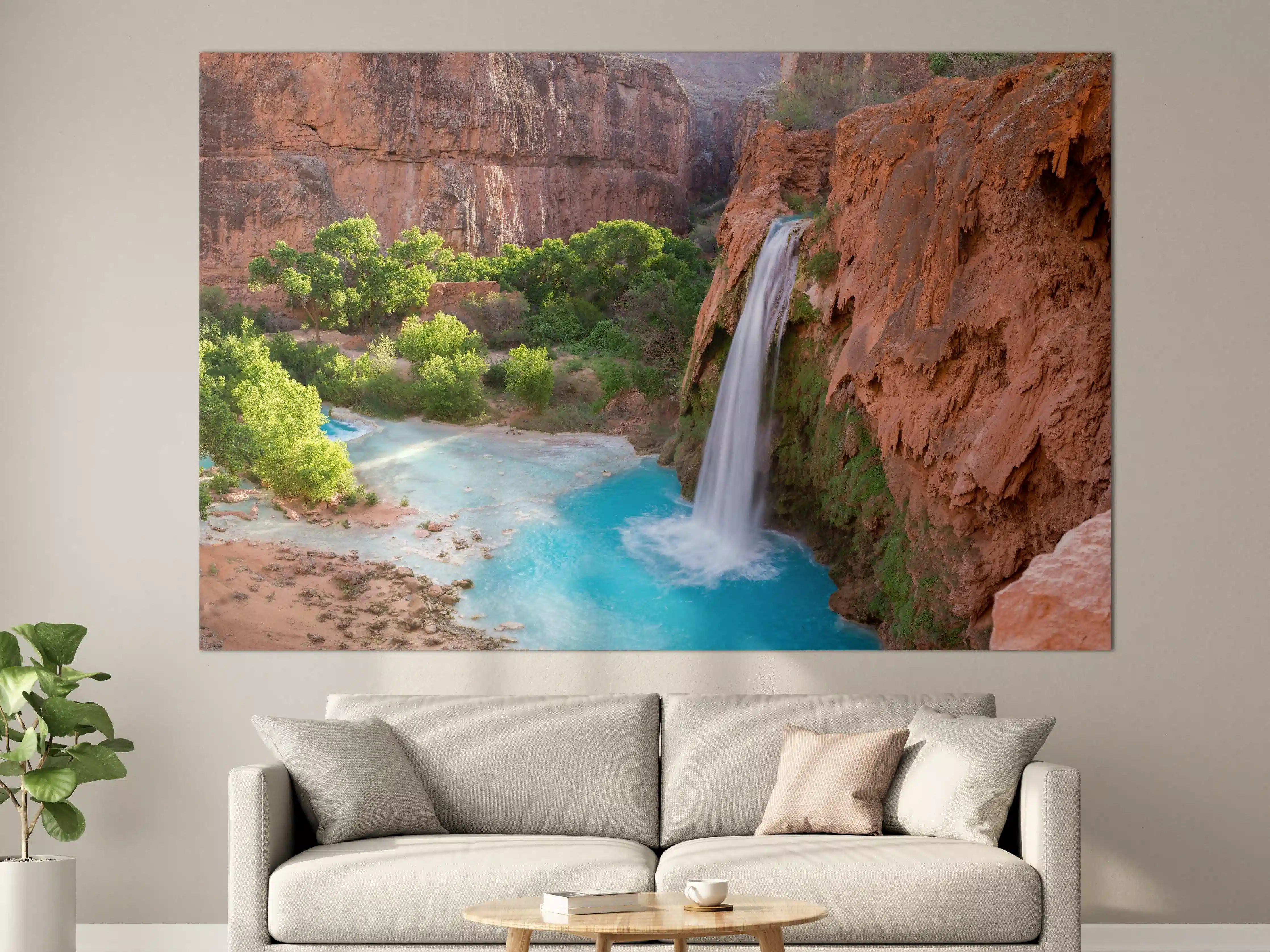 Große Wandbilder - paradiesischer Anblick der Havasu Falls 