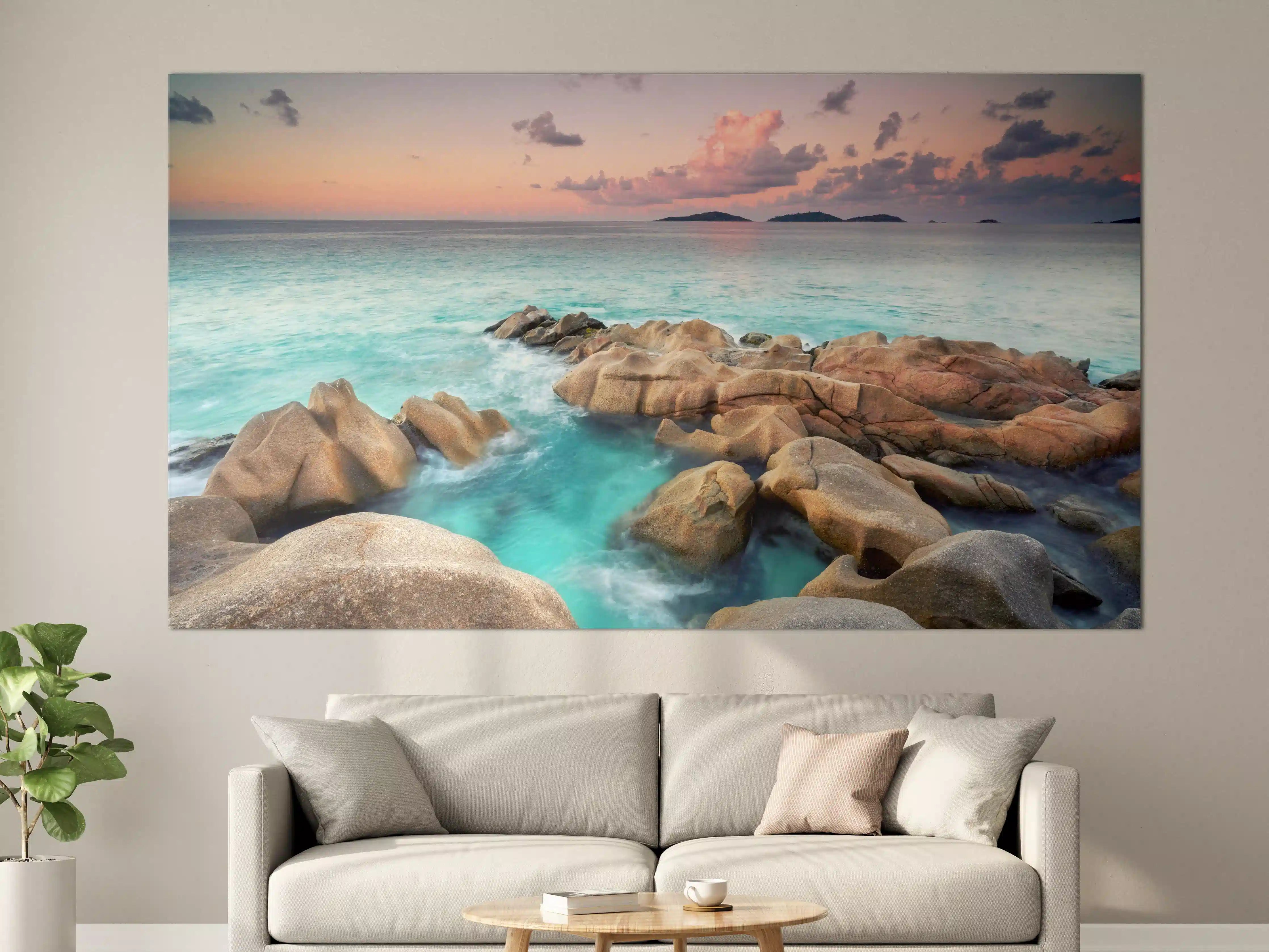 Große Wandbilder - zauberhaftes Felsen in Seychellen