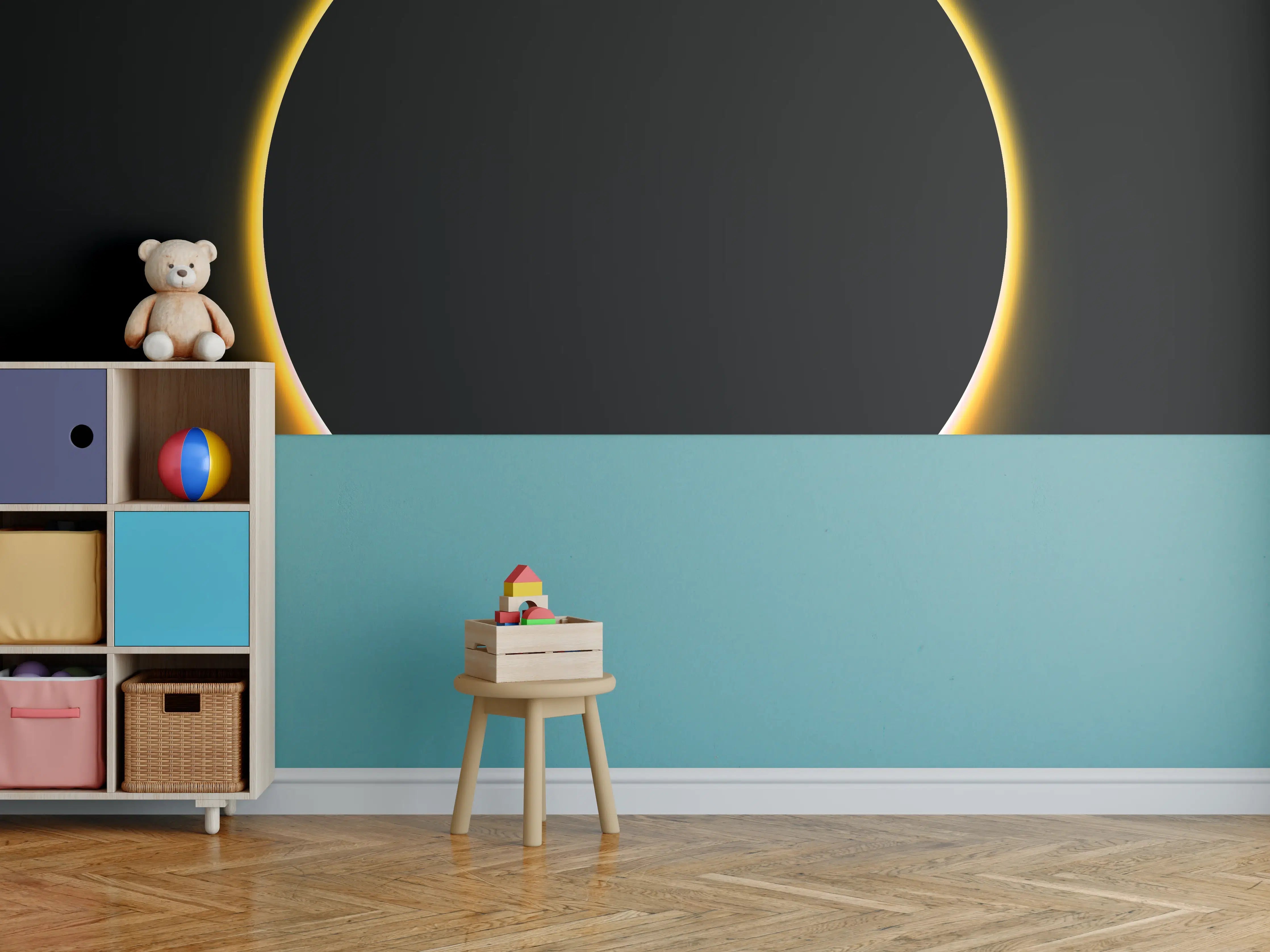 Kinderzimmer Wandgestaltung -  Totale Sonnenfinsternis