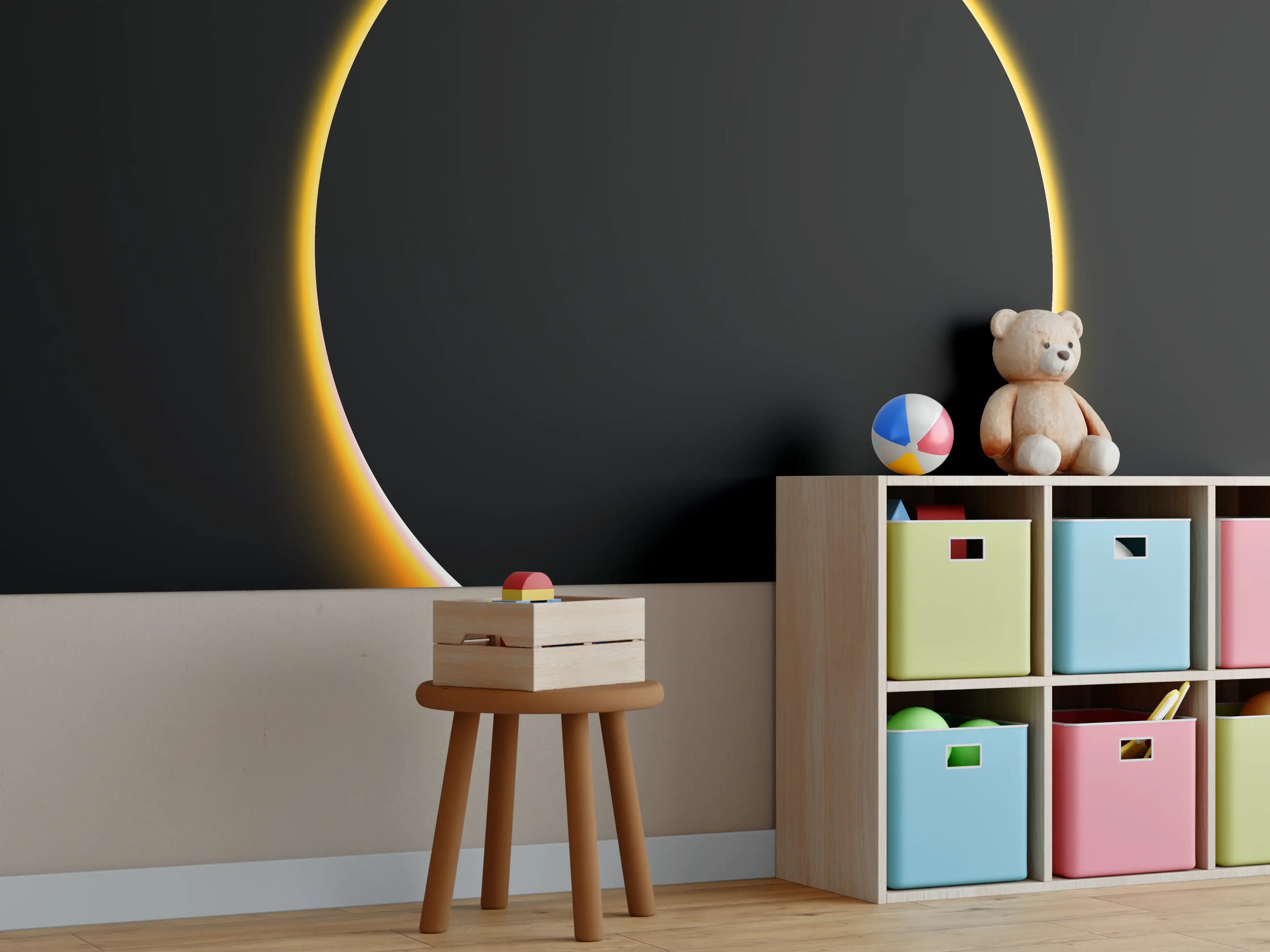 Kinderzimmer Wandgestaltung -  Totale Sonnenfinsternis