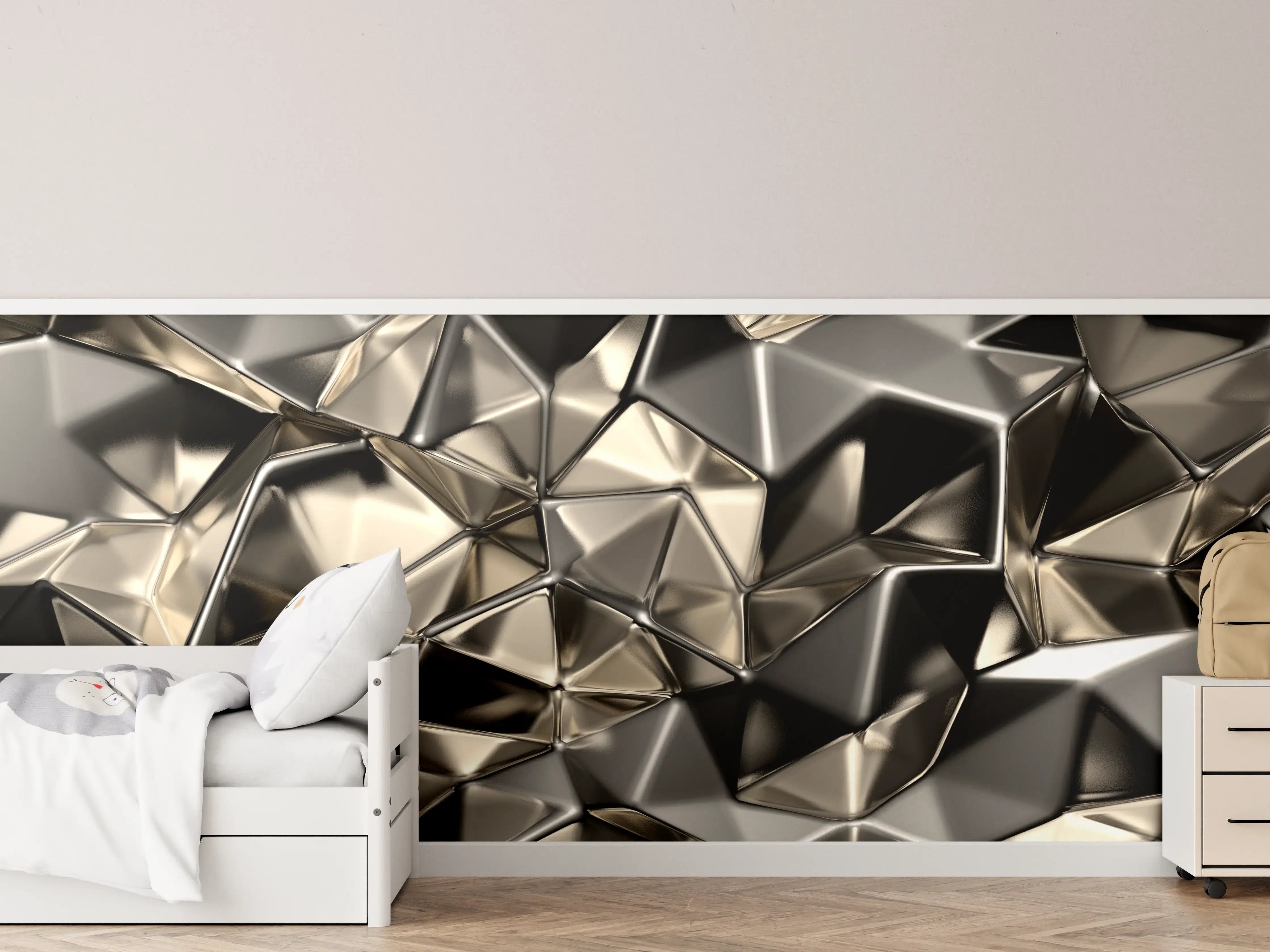 Kinderzimmer Wandgestaltung - Abstract Metallic Triangle Pattern