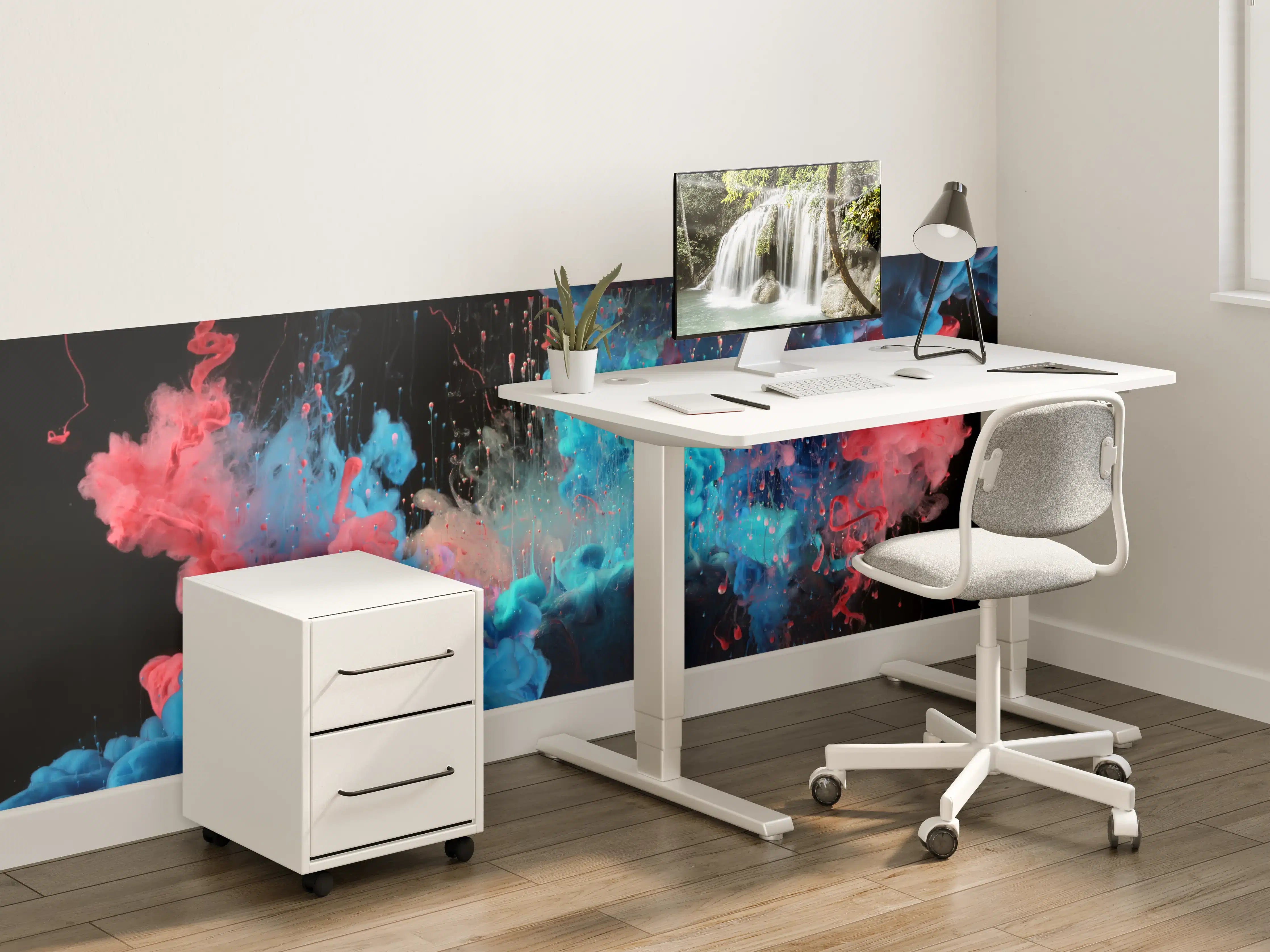 Kinderzimmer Wandgestaltung - Abstrakte Acryl-Farbexplosion