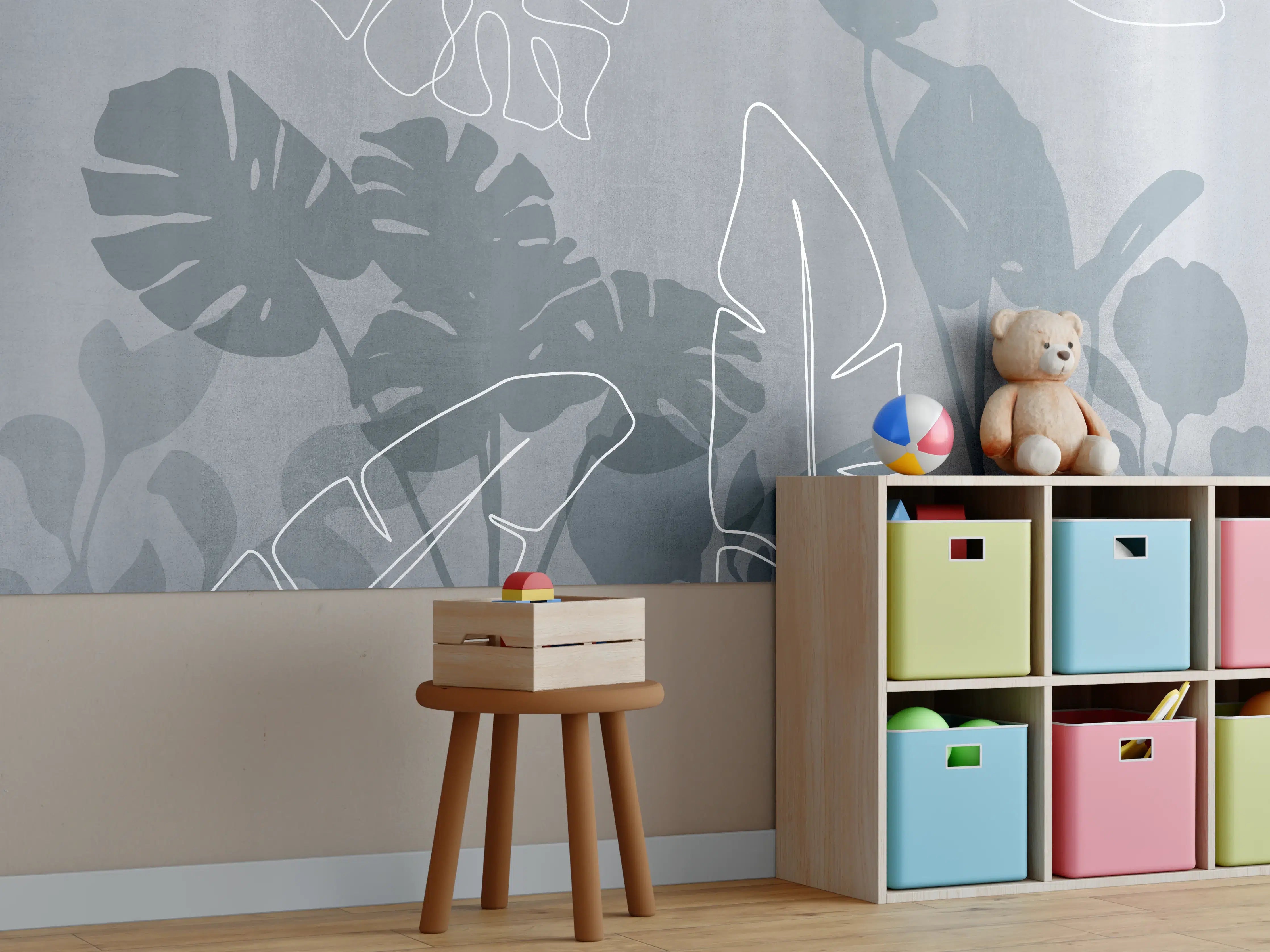 Kinderzimmer Wandgestaltung - Abstrakte Blätter