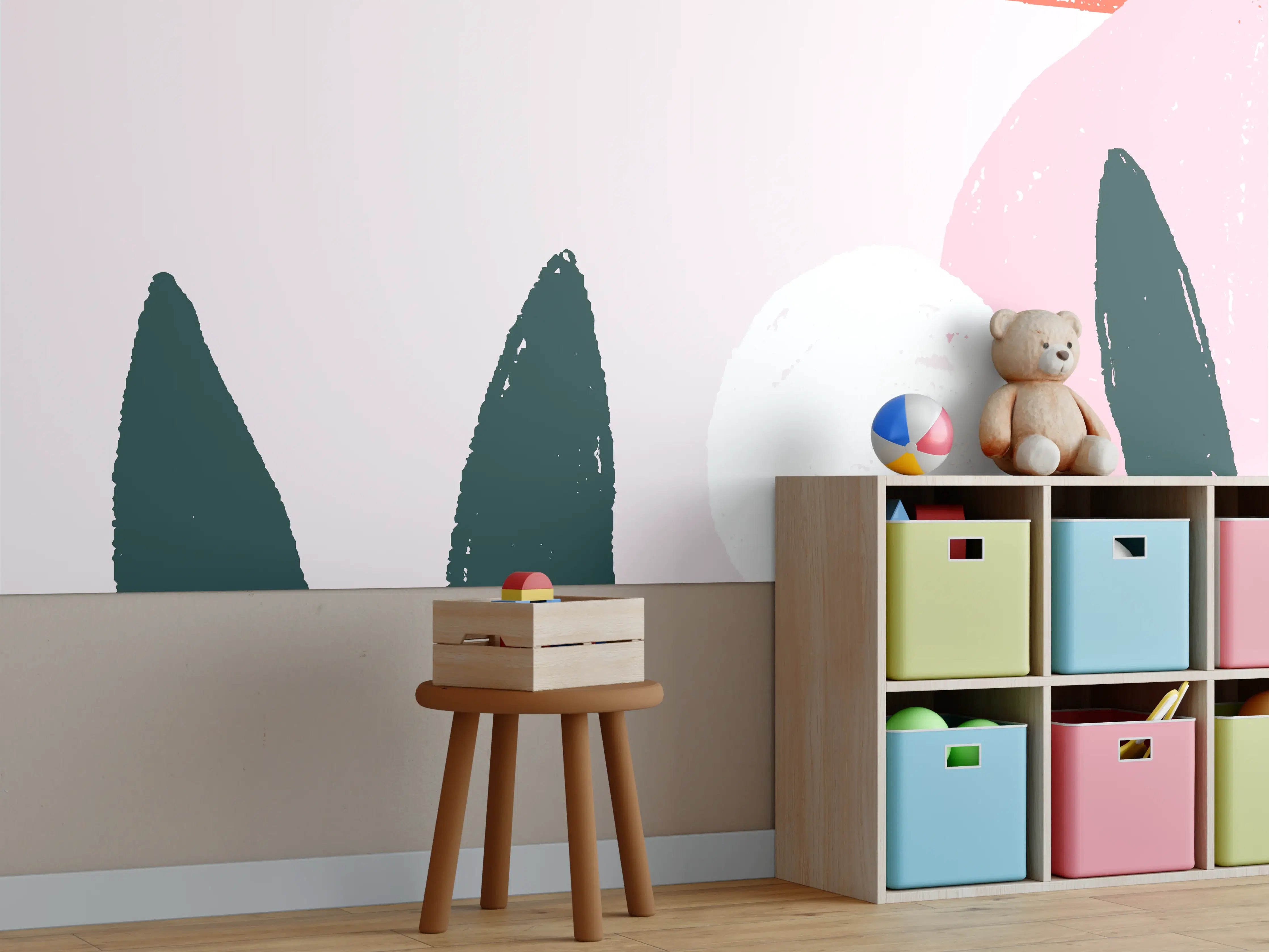 Kinderzimmer Wandgestaltung - Abstrakte Farbformen Kunstwerk
