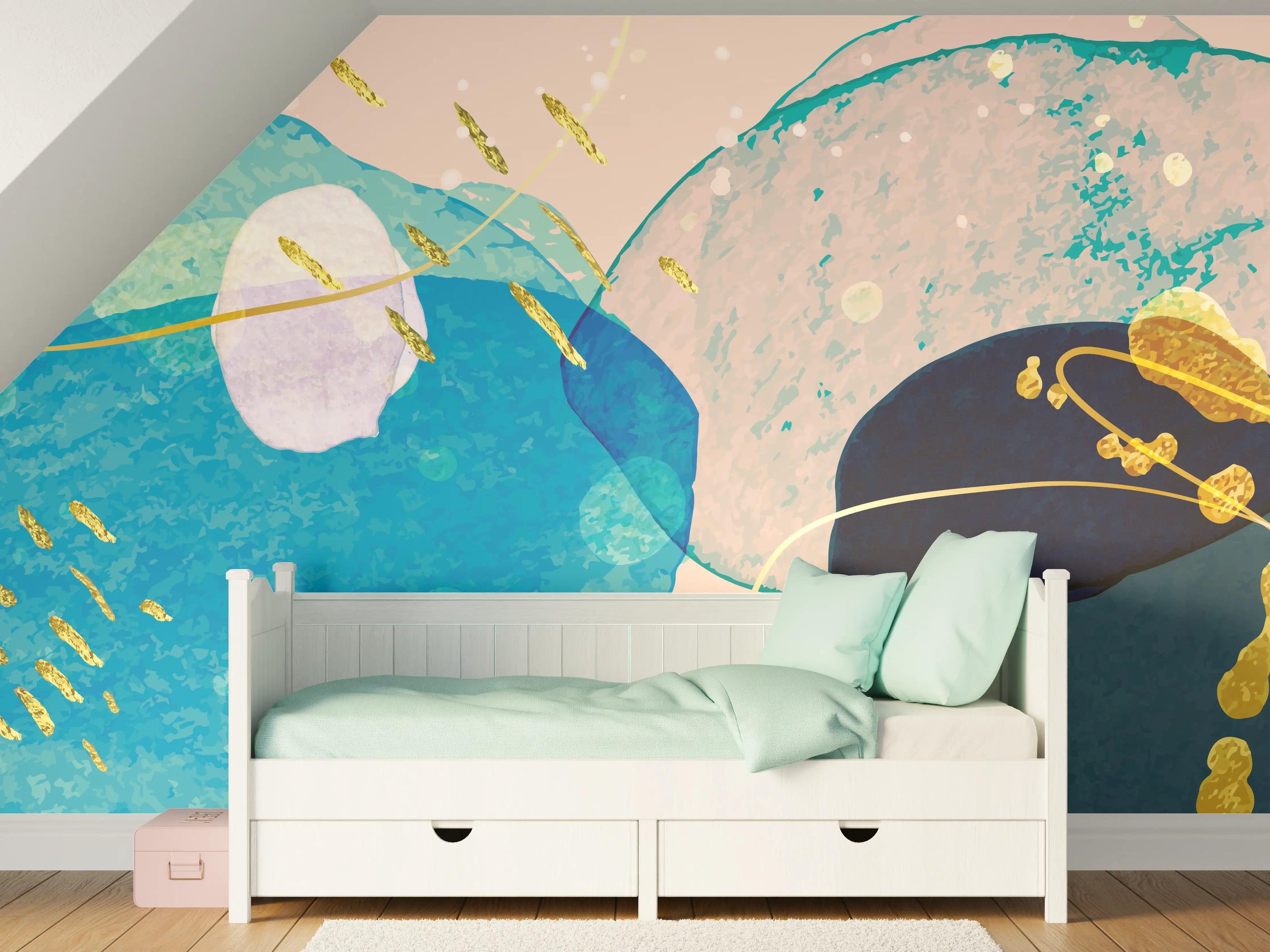 Kinderzimmer Wandgestaltung - Abstrakte Farbkomposition