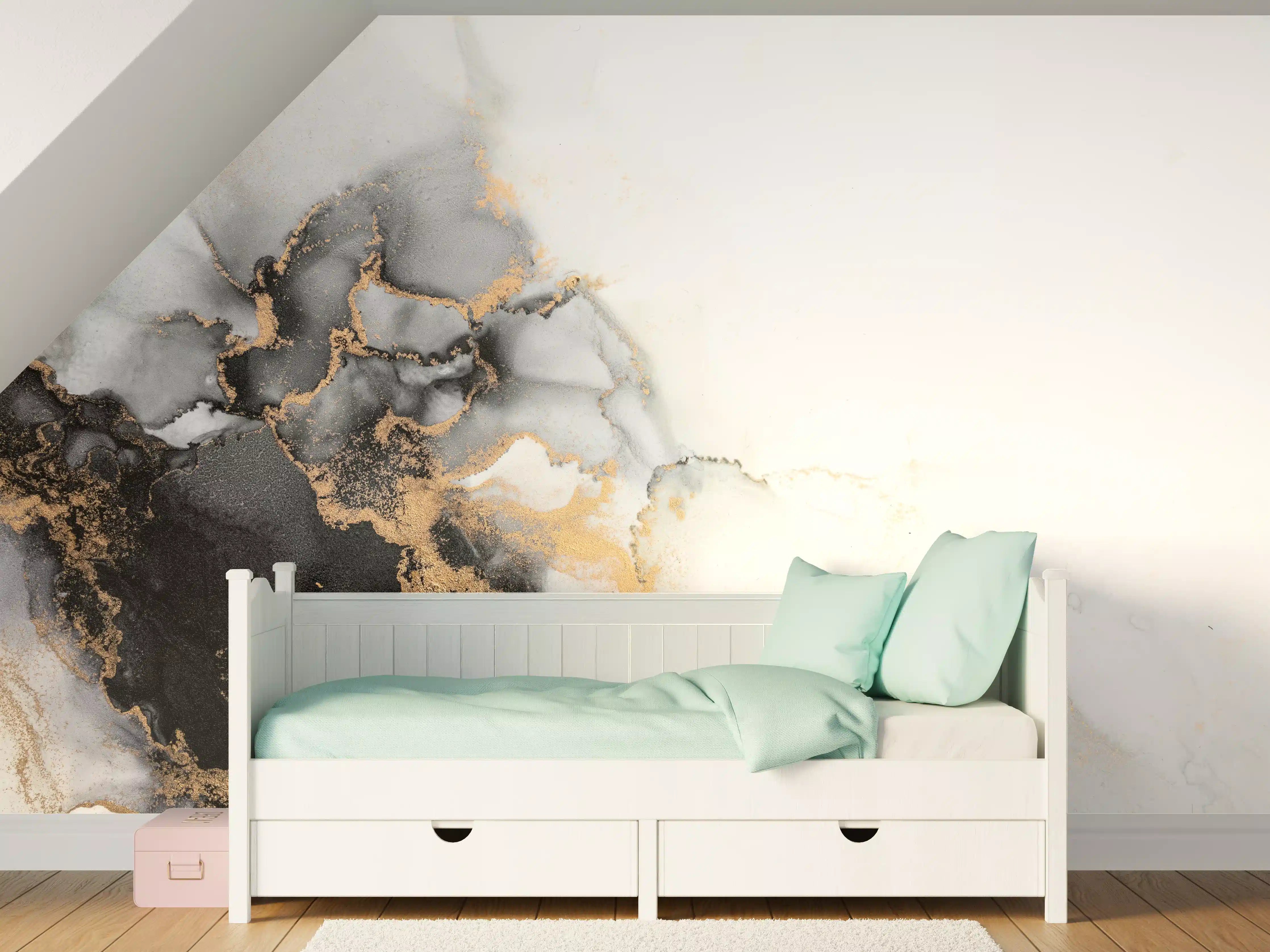 Kinderzimmer Wandgestaltung - Abstrakte Flüssigkunst - Marmor