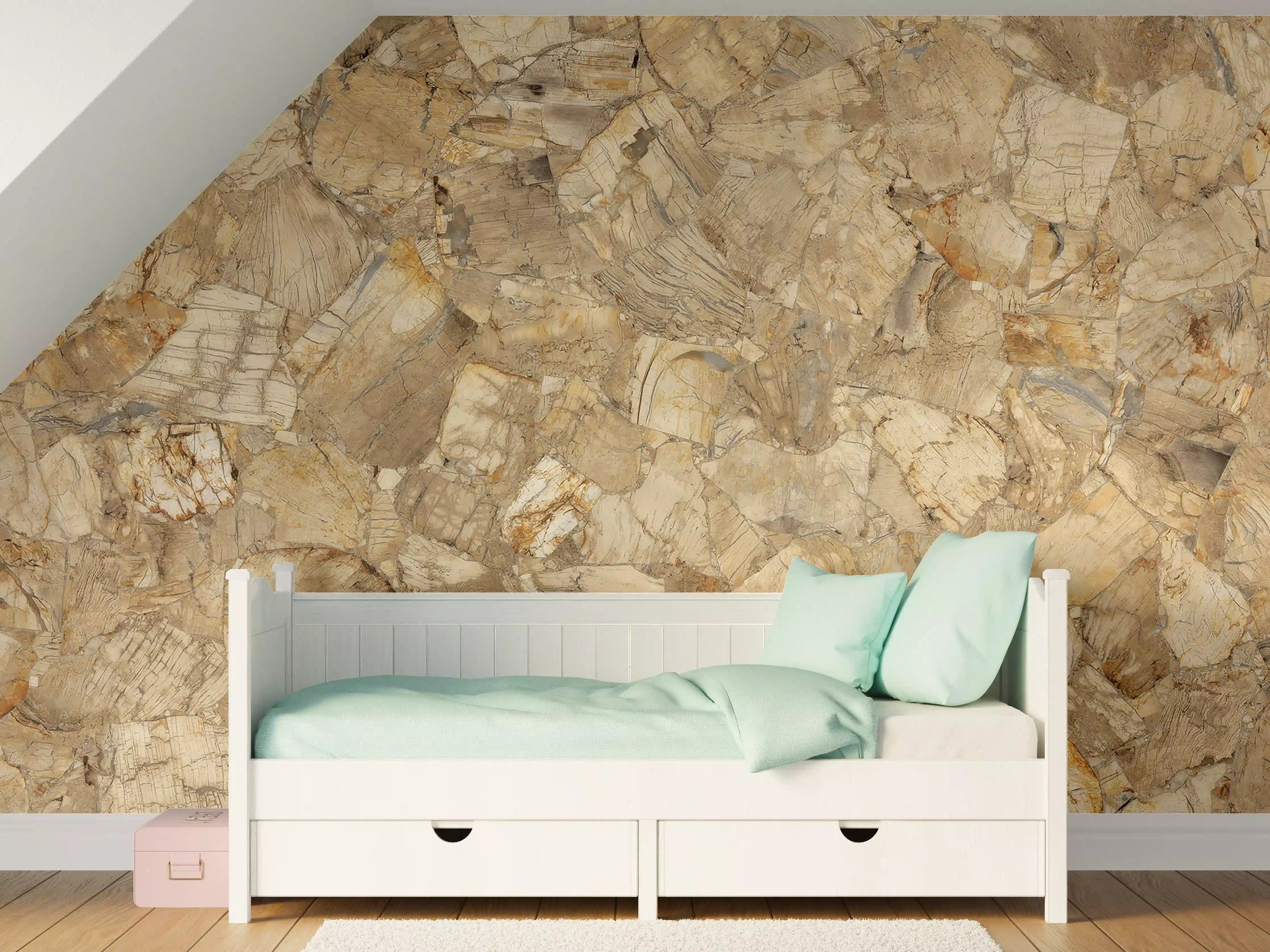 Kinderzimmer Wandgestaltung - Abstrakte Holz Struktur