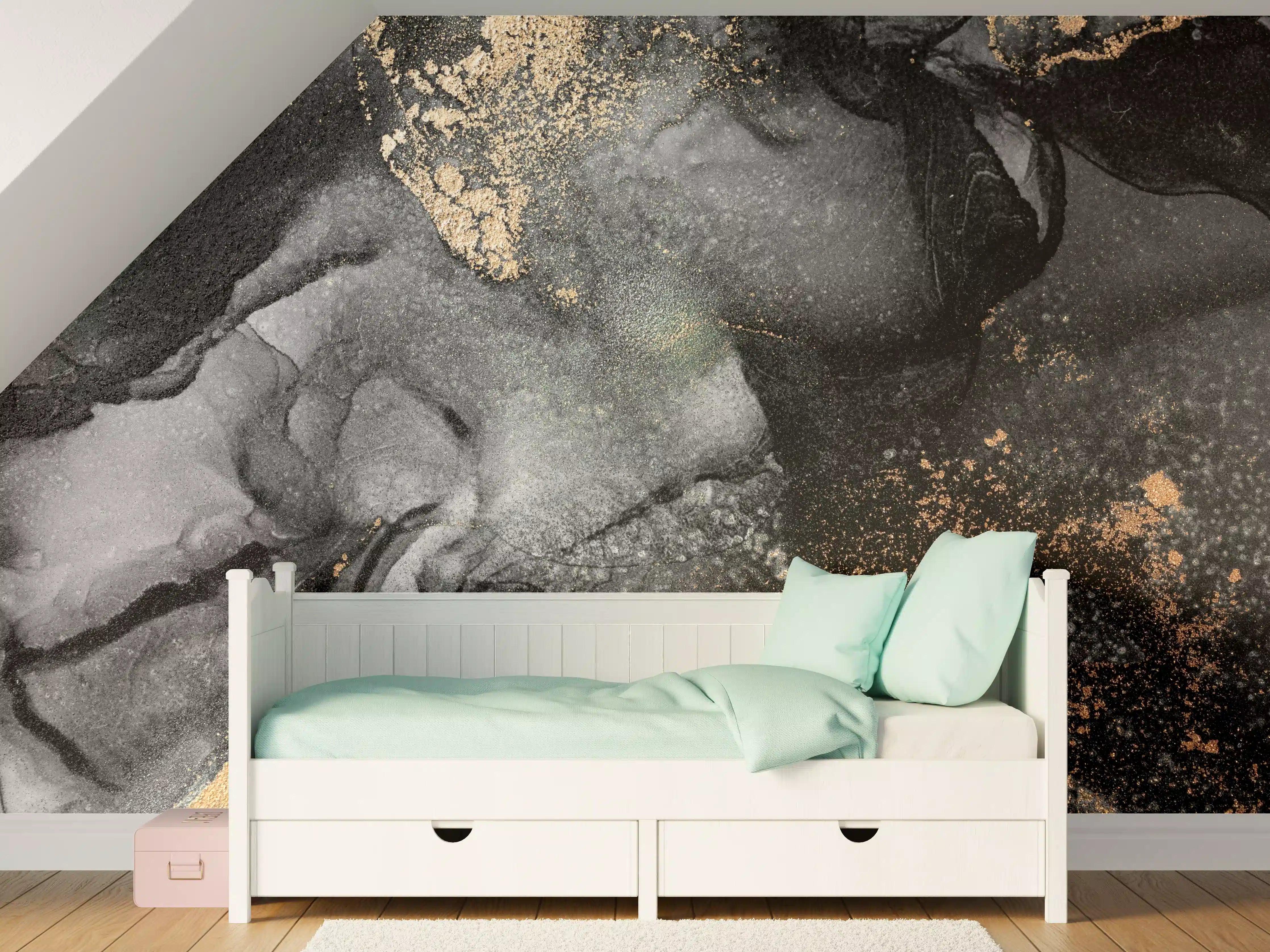 Kinderzimmer Wandgestaltung - Abstrakte Kunst - Flüssigmalerei