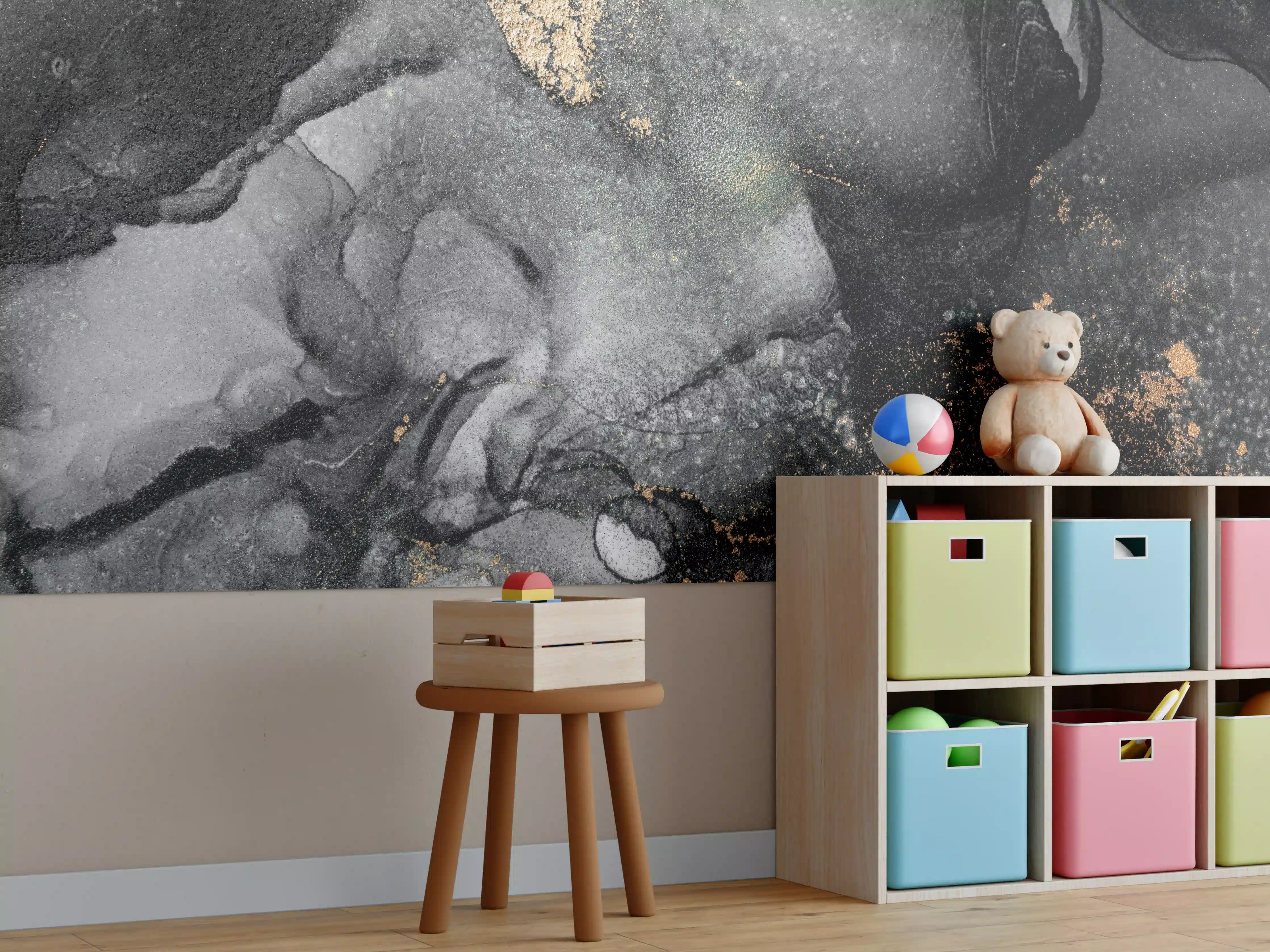 Kinderzimmer Wandgestaltung - Abstrakte Kunst - Flüssigmalerei