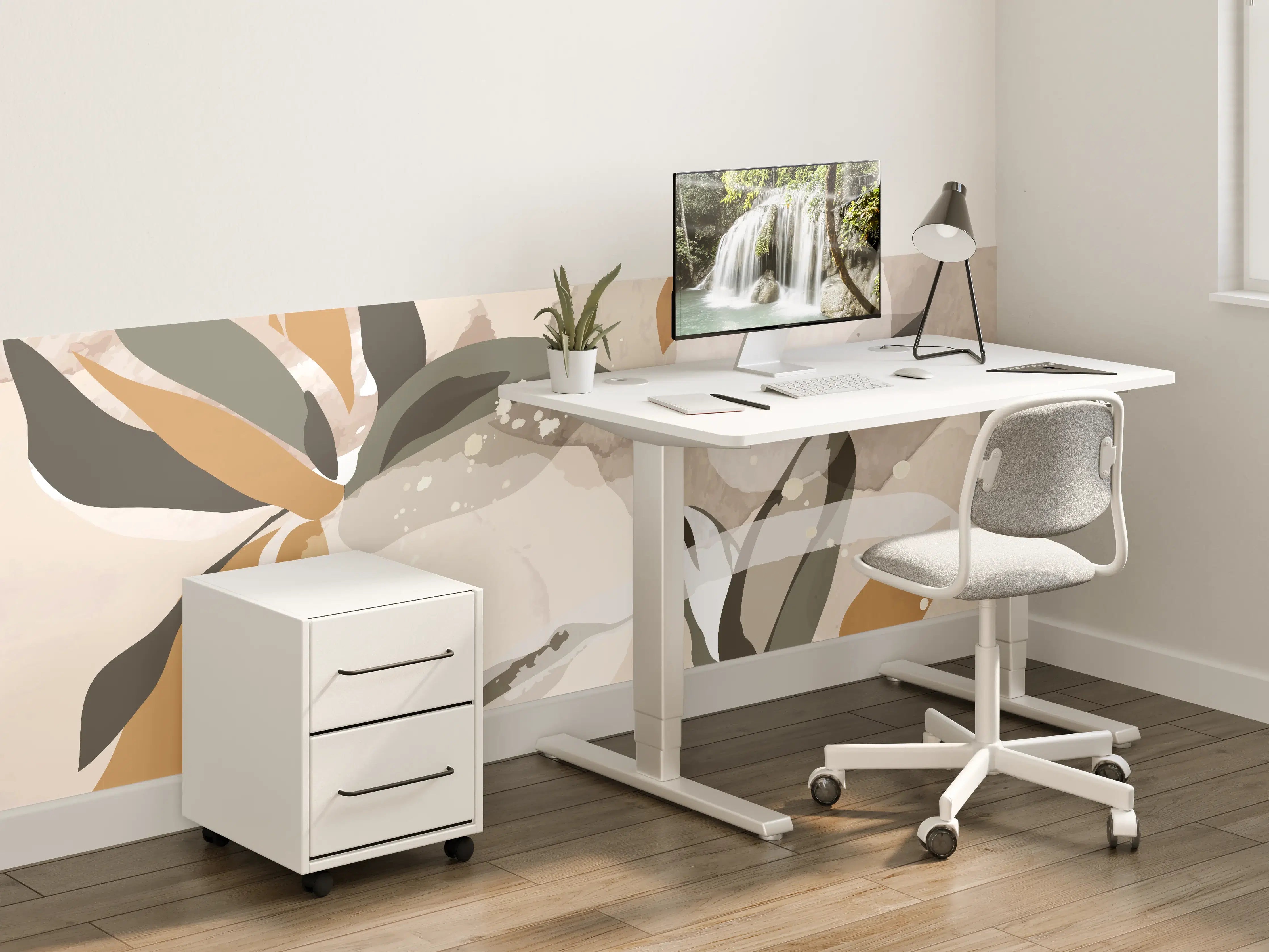 Kinderzimmer Wandgestaltung - Abstrakte Kunst Beige Braun