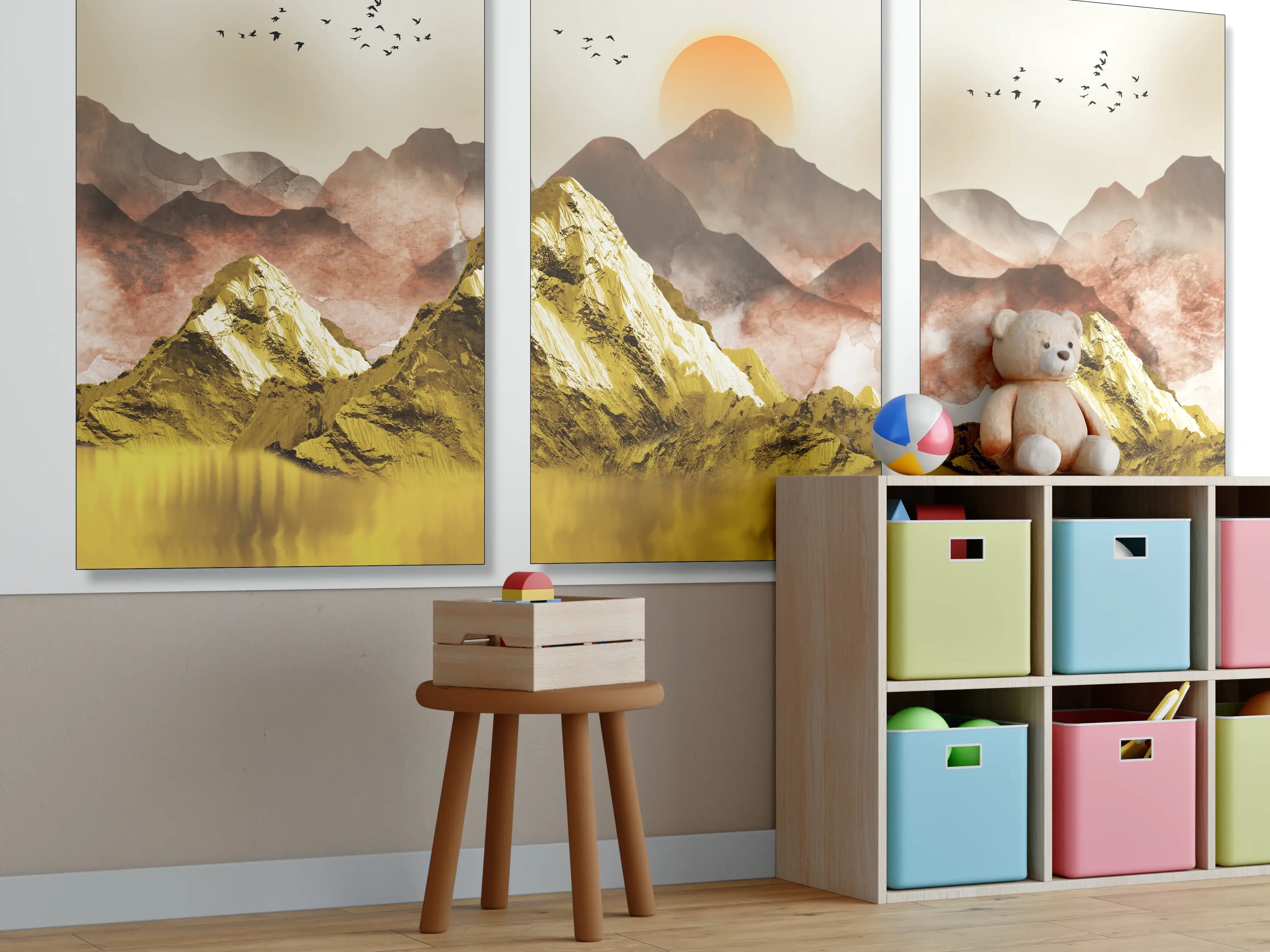 Kinderzimmer Wandgestaltung - Abstrakte Landschaftsfotos - Tapete