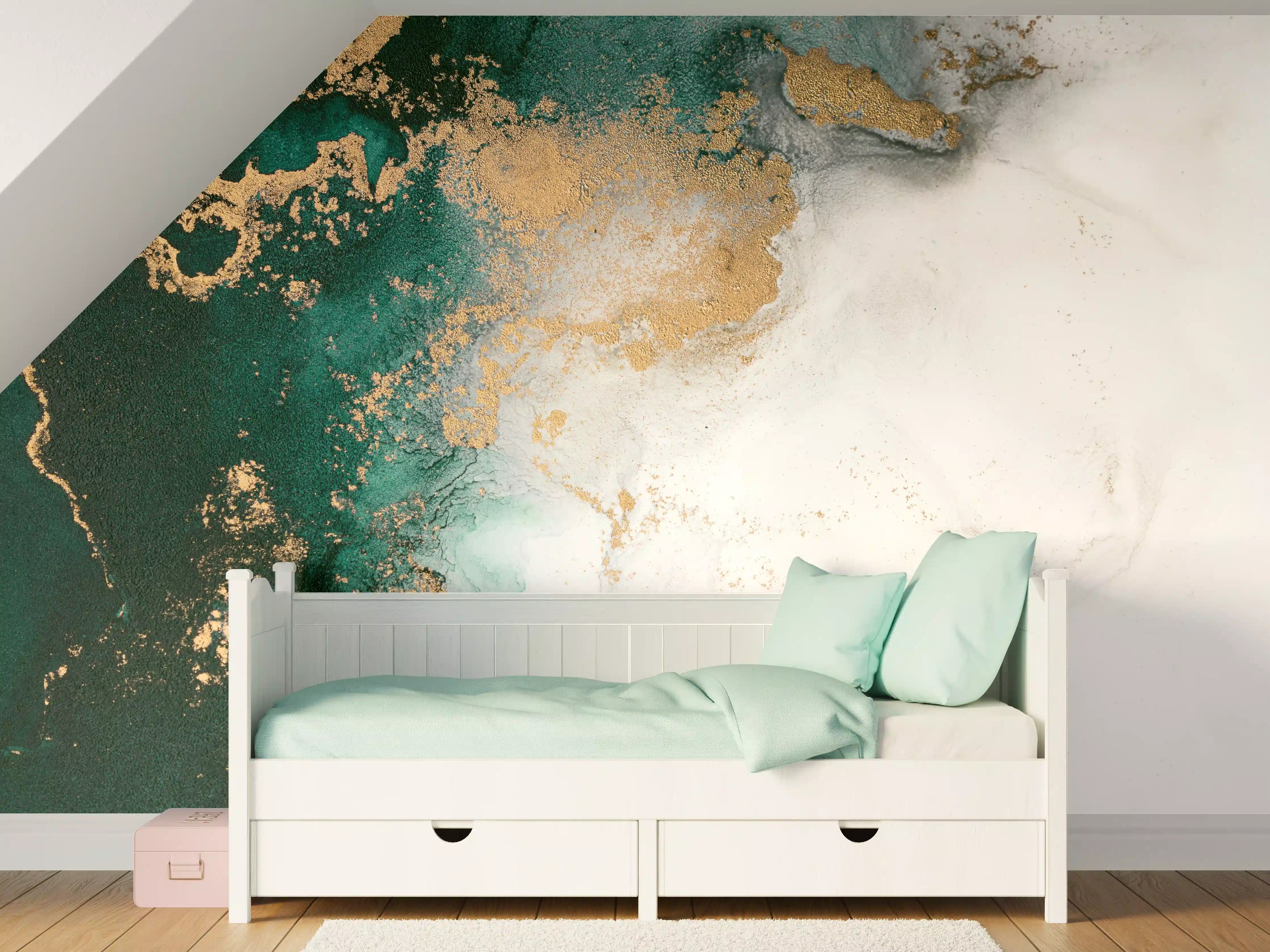 Kinderzimmer Wandgestaltung - Abstrakte Marmor Textur - Flüssigmalerei