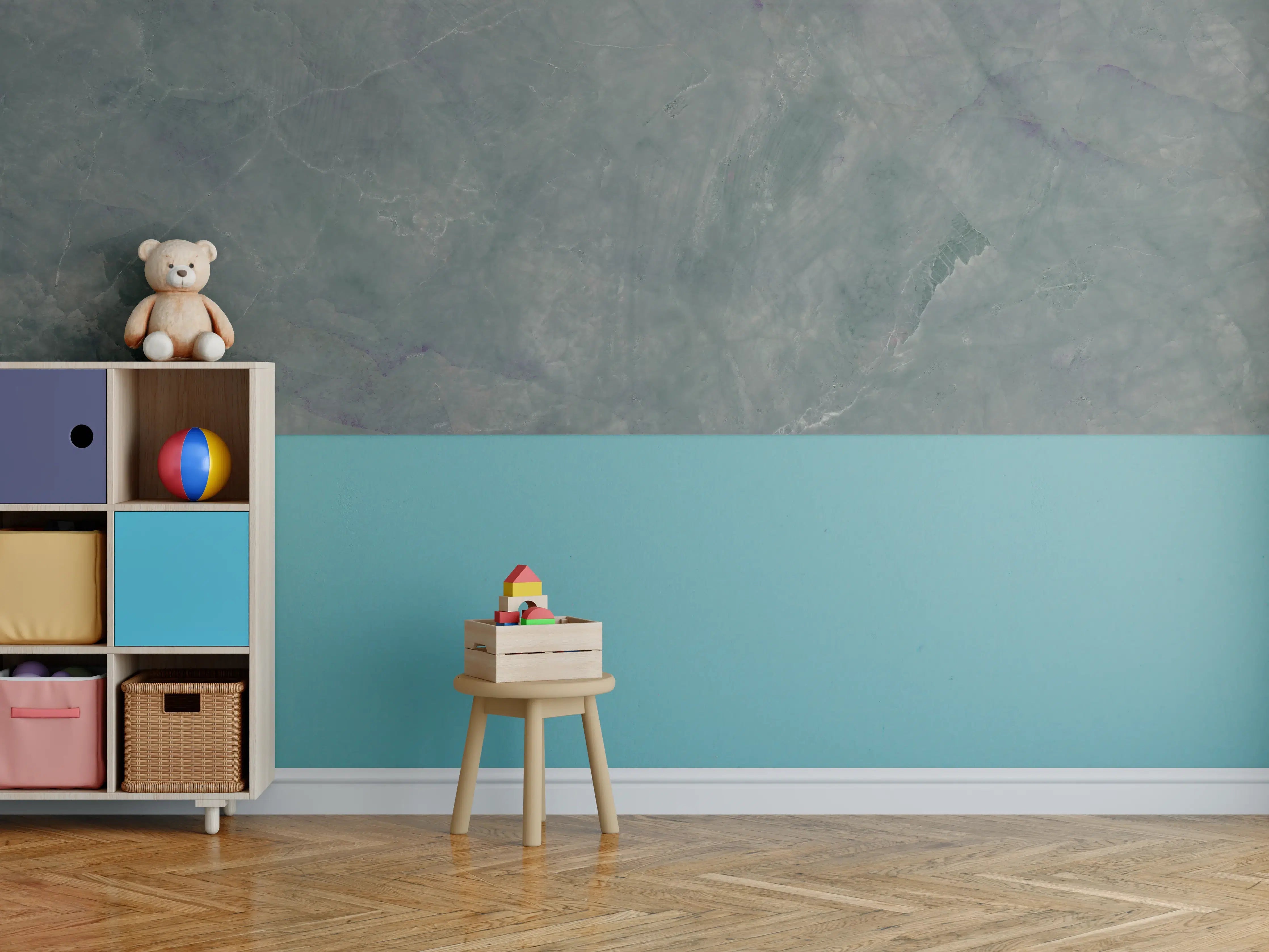 Kinderzimmer Wandgestaltung - Abstrakte Marmormischung