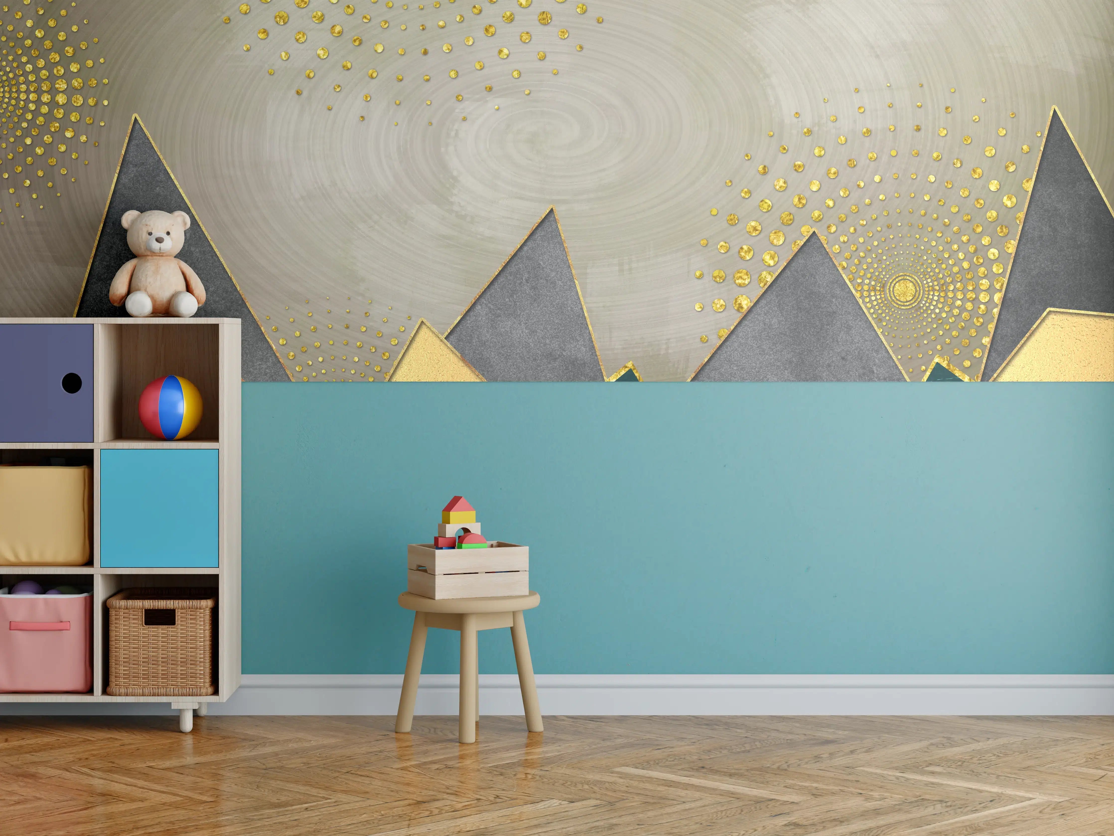 Kinderzimmer Wandgestaltung - Abstrakte Meer - modernes Kunstwerk