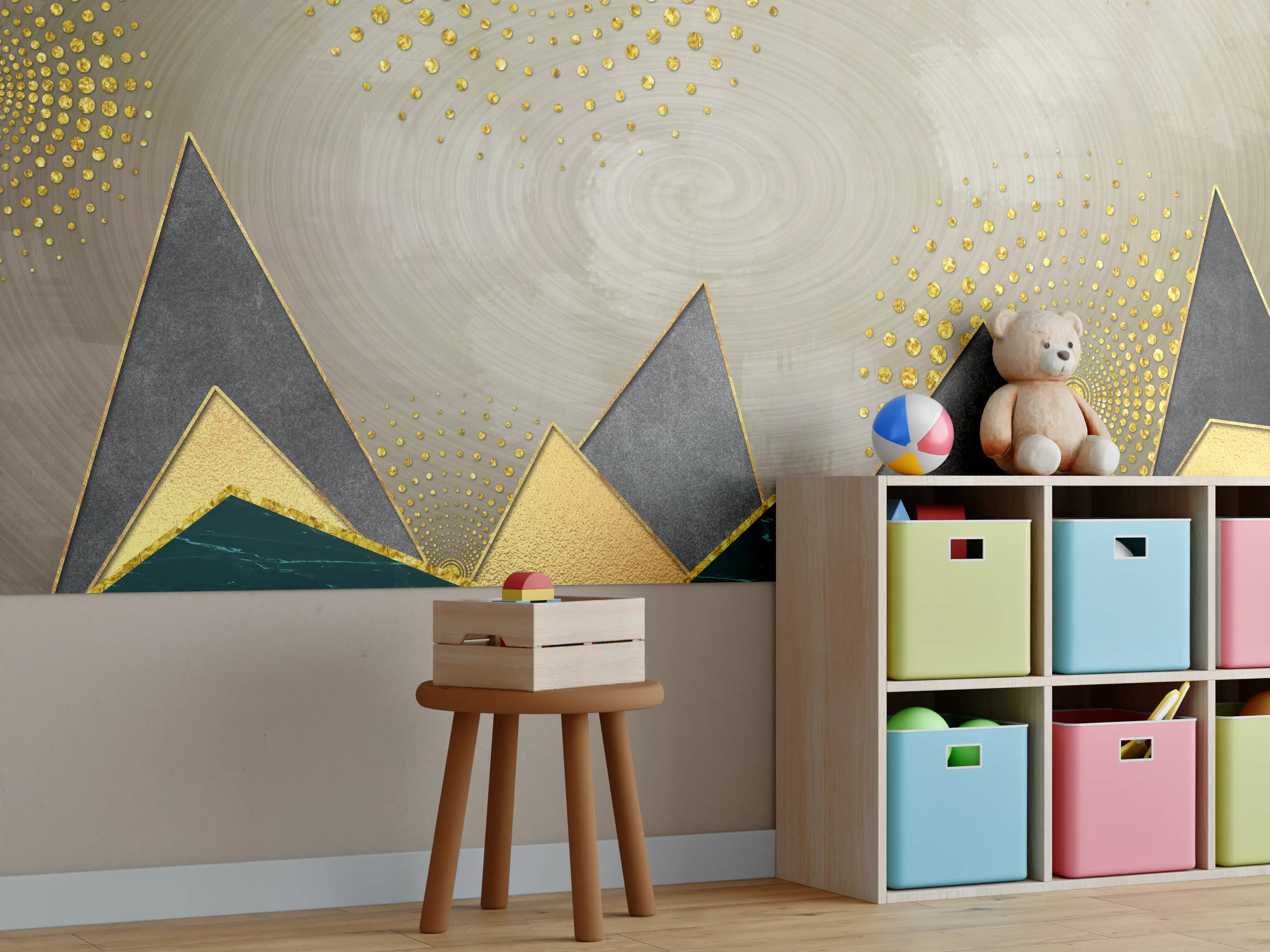 Kinderzimmer Wandgestaltung - Abstrakte Meer - modernes Kunstwerk
