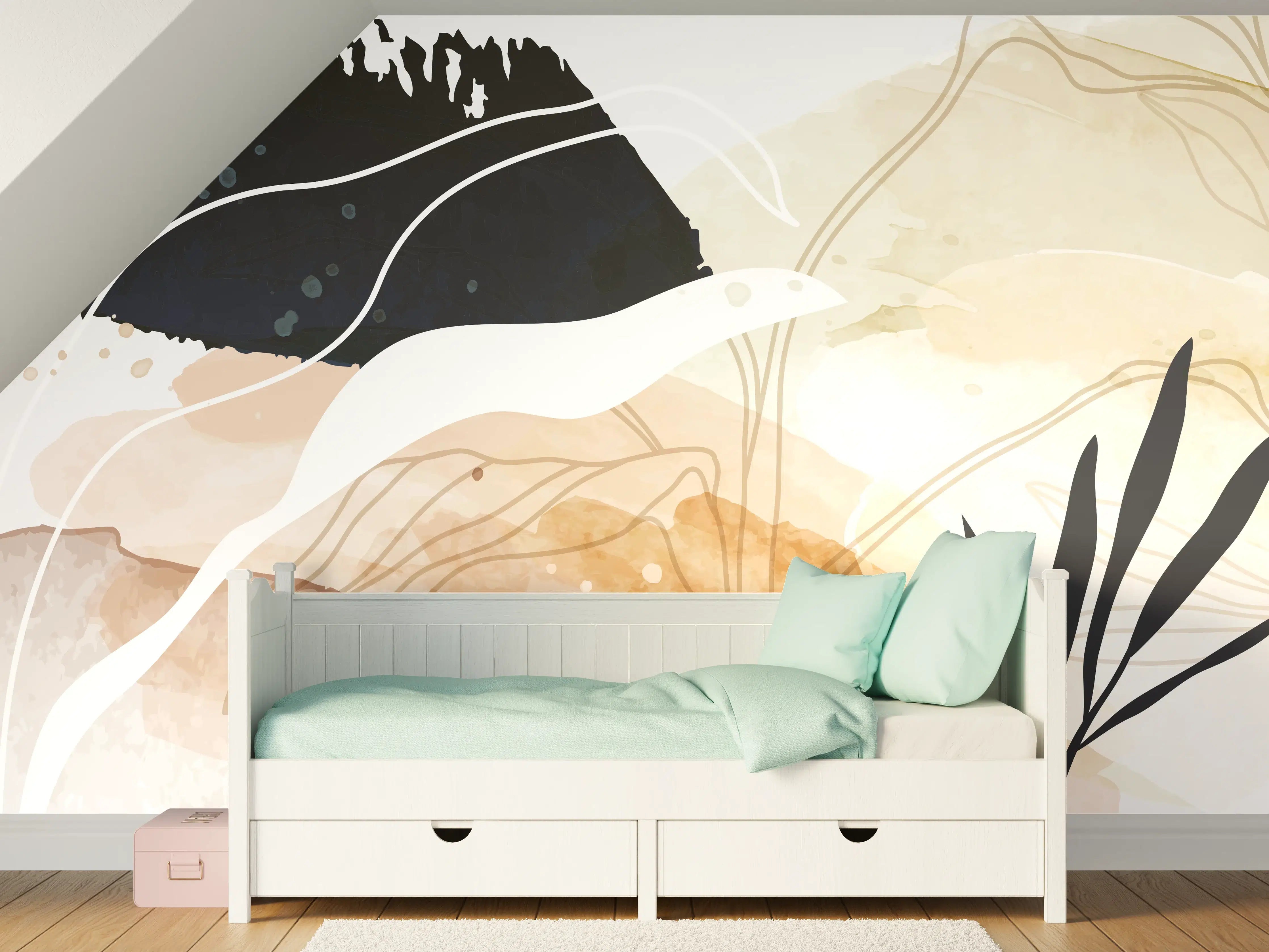 Kinderzimmer Wandgestaltung - Abstrakte Natur Kunst