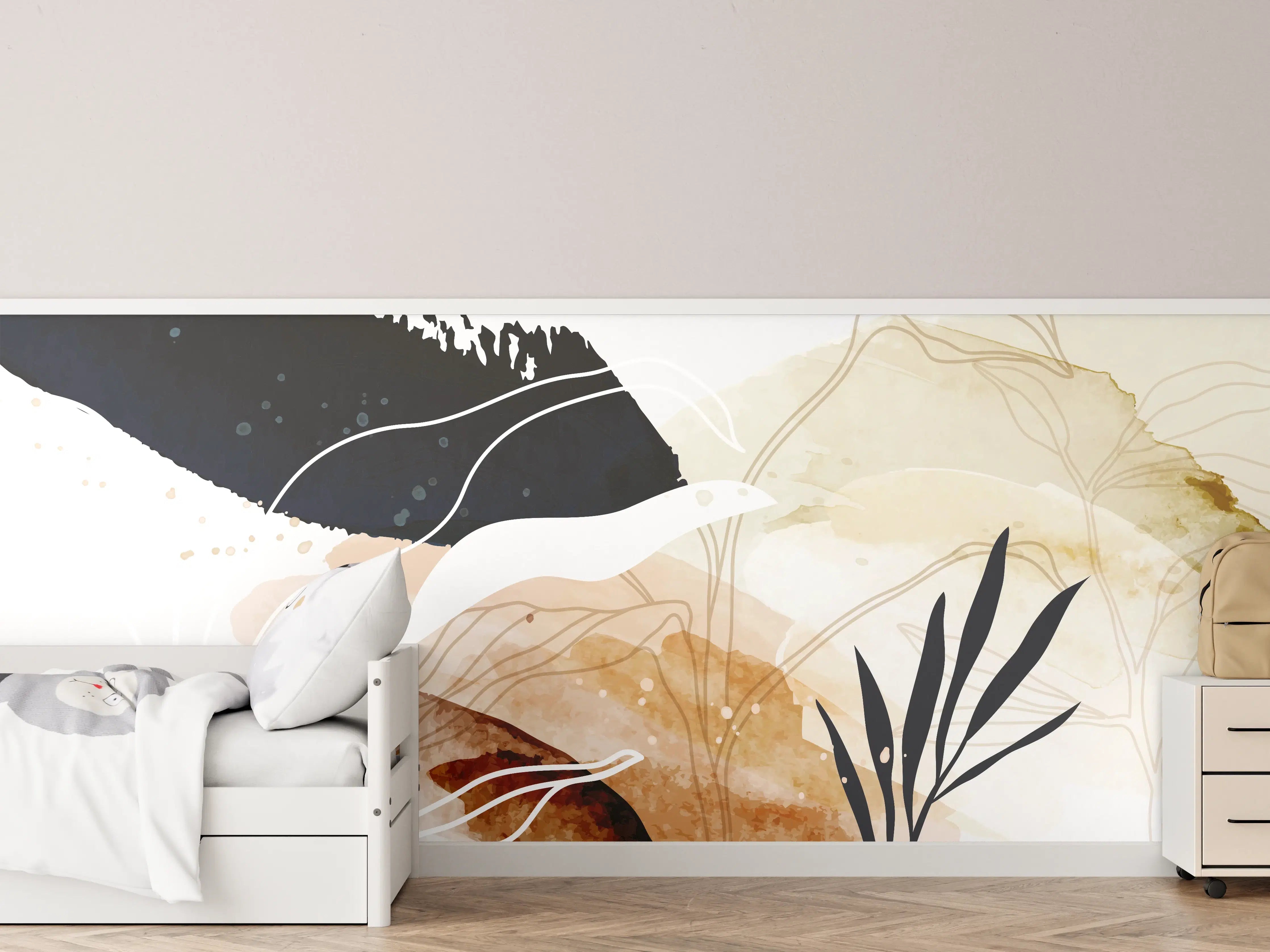 Kinderzimmer Wandgestaltung - Abstrakte Natur Kunst