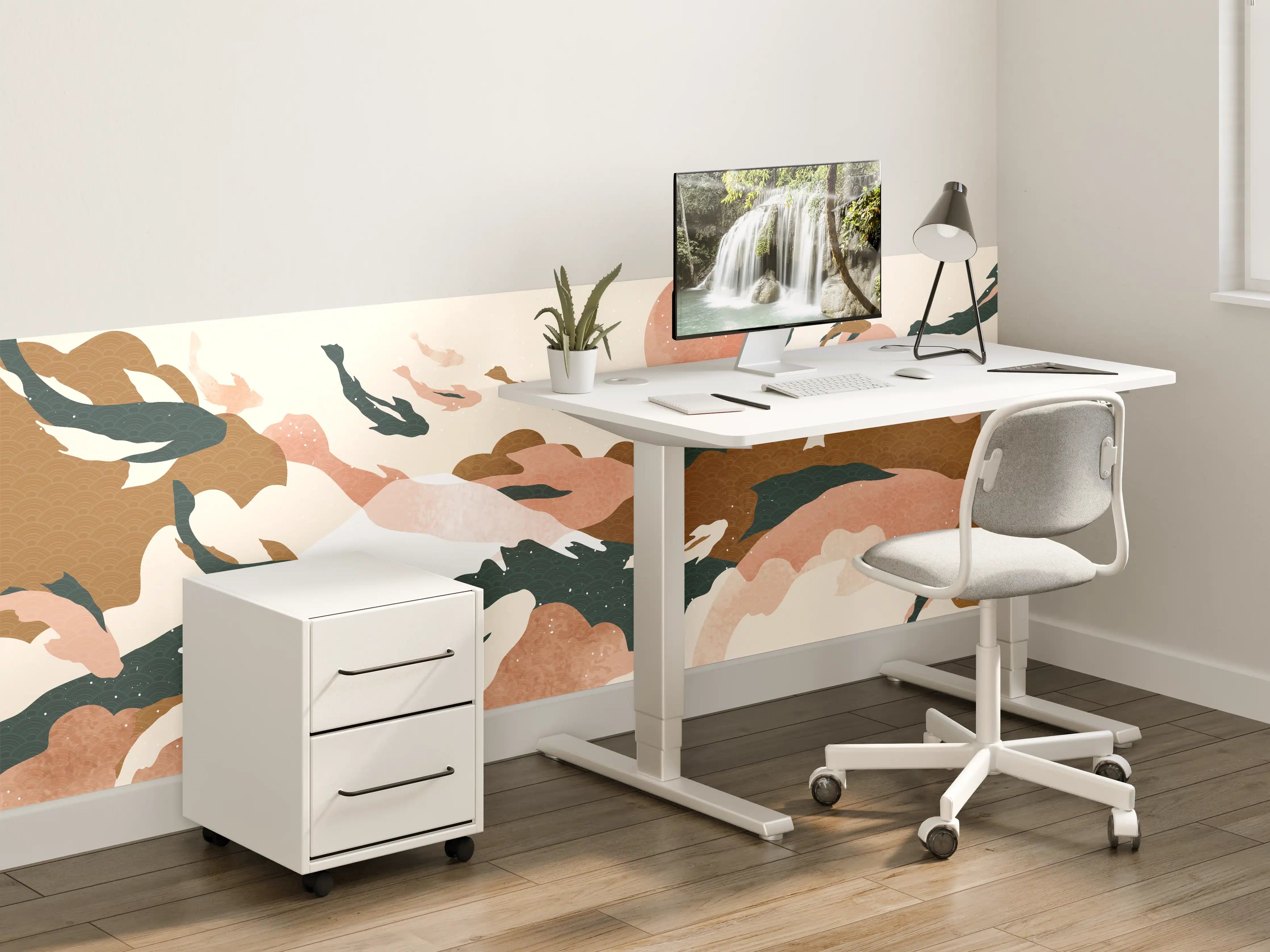 Kinderzimmer Wandgestaltung - Abstrakte Natur Pastelltöne