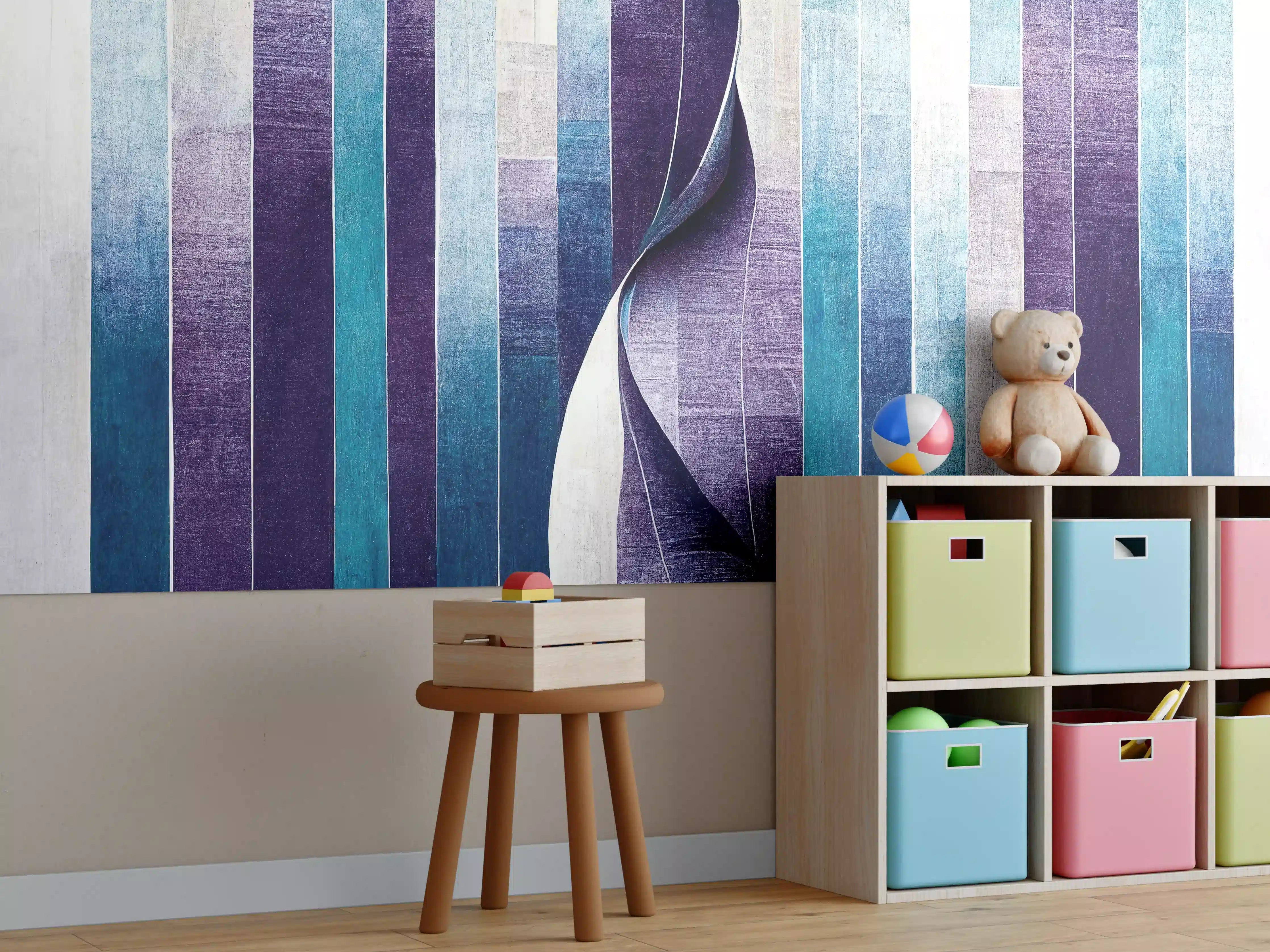 Kinderzimmer Wandgestaltung - Abstrakte Organische Linien Wallpaper