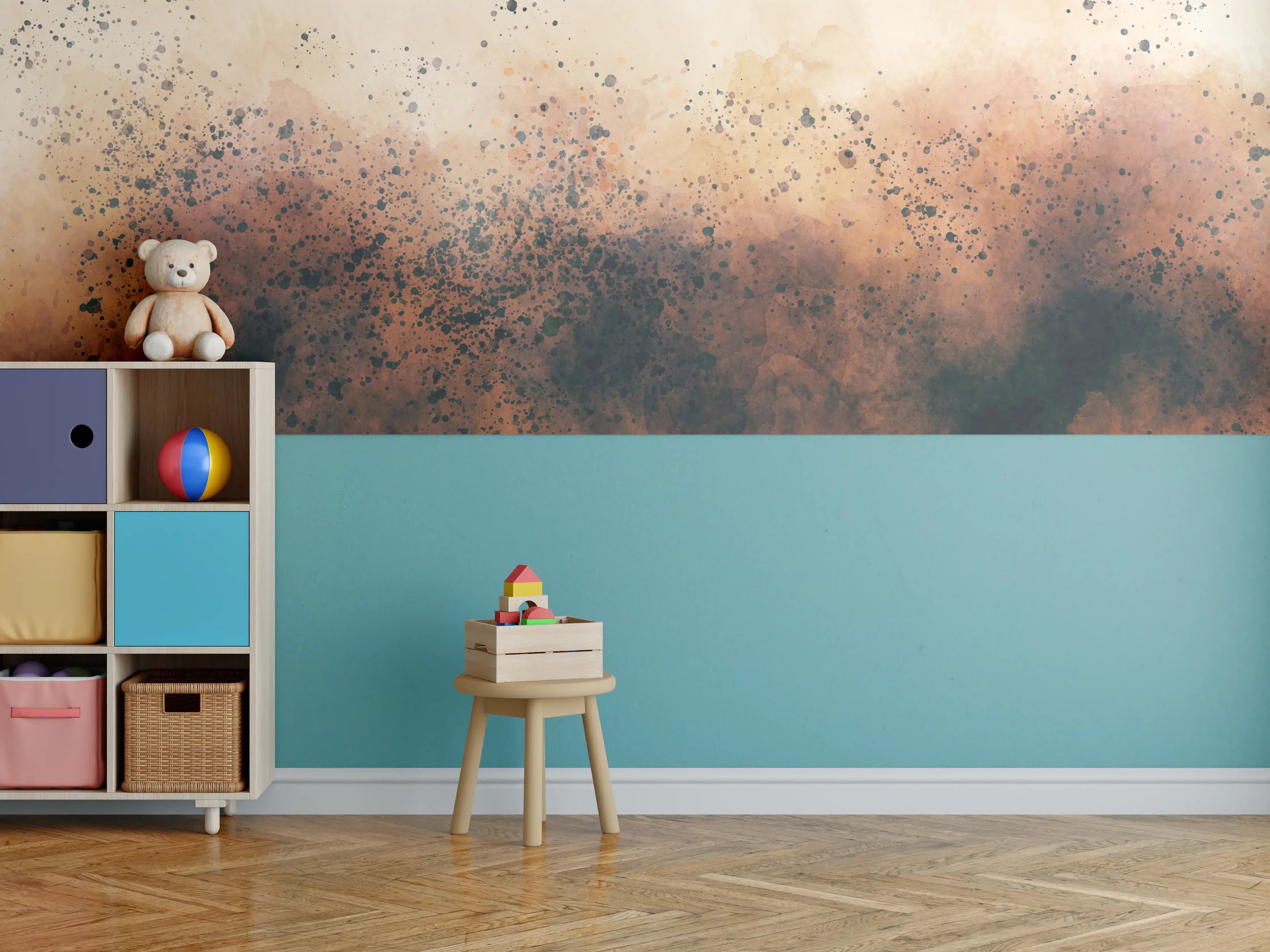 Kinderzimmer Wandgestaltung - Abstrakte Rauchfarben Explosion