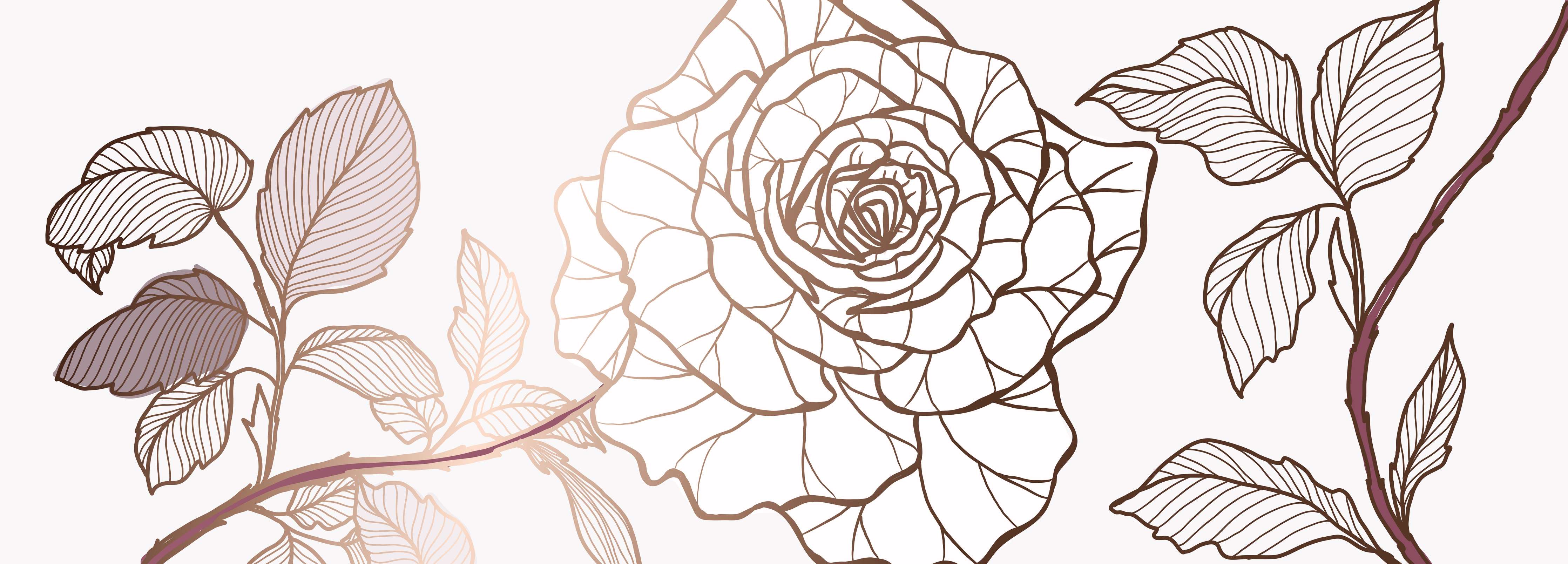 Kinderzimmer Wandgestaltung-Abstrakte Rose in Sepia-Tönen