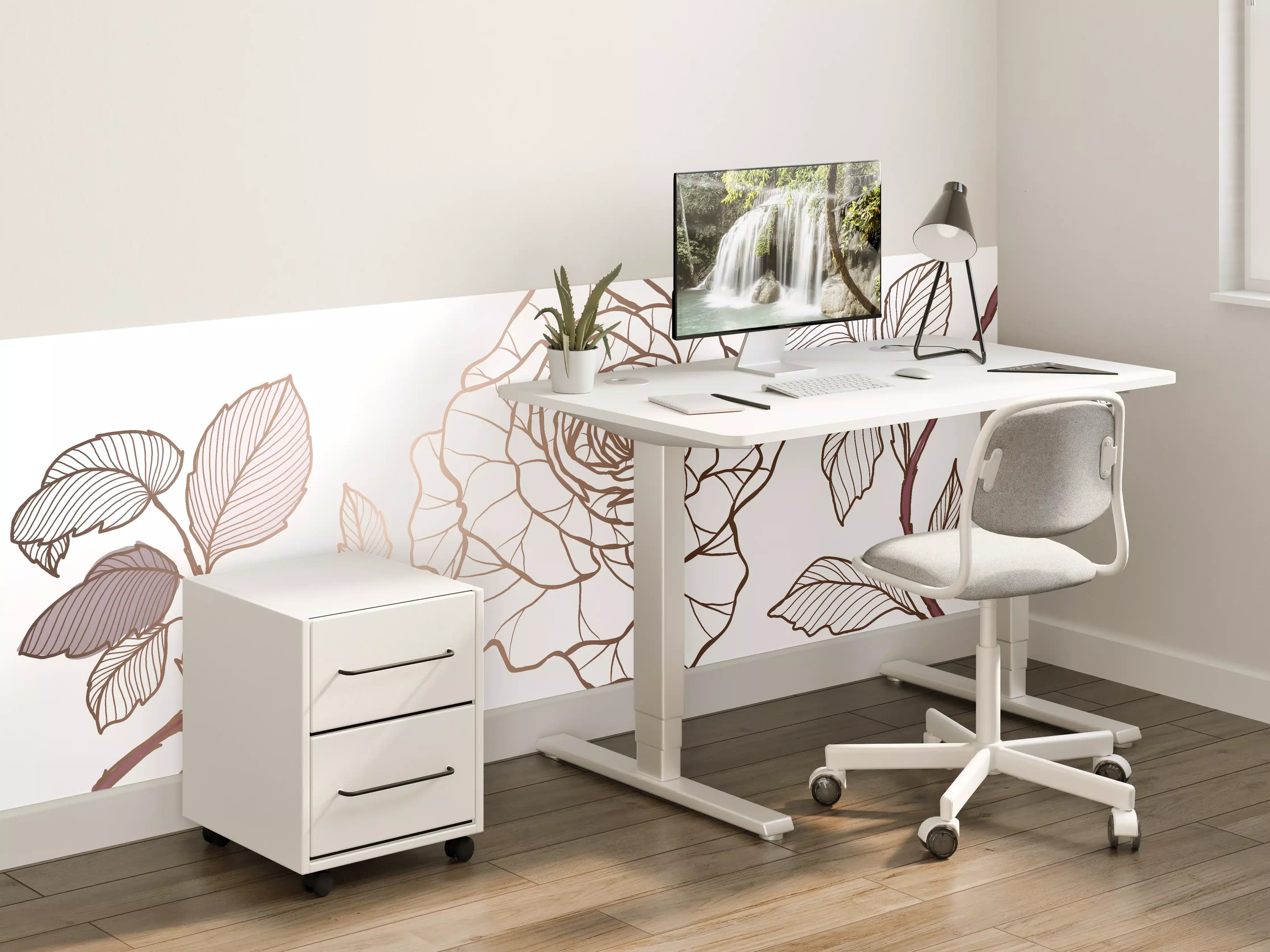 Kinderzimmer Wandgestaltung - Abstrakte Rose in Sepia-Tönen