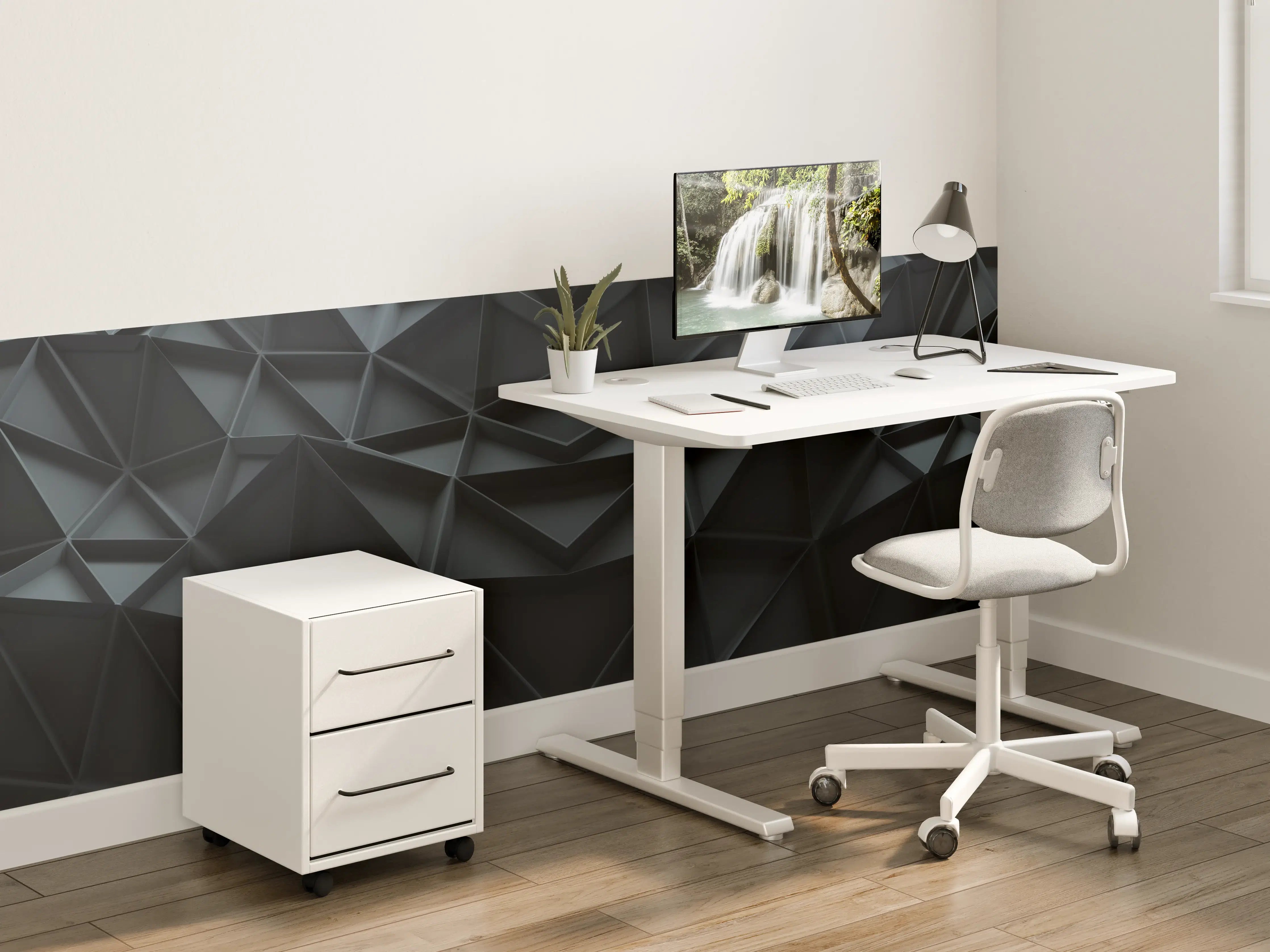 Kinderzimmer Wandgestaltung - Abstrakte Schwarz-Grau Geometrie