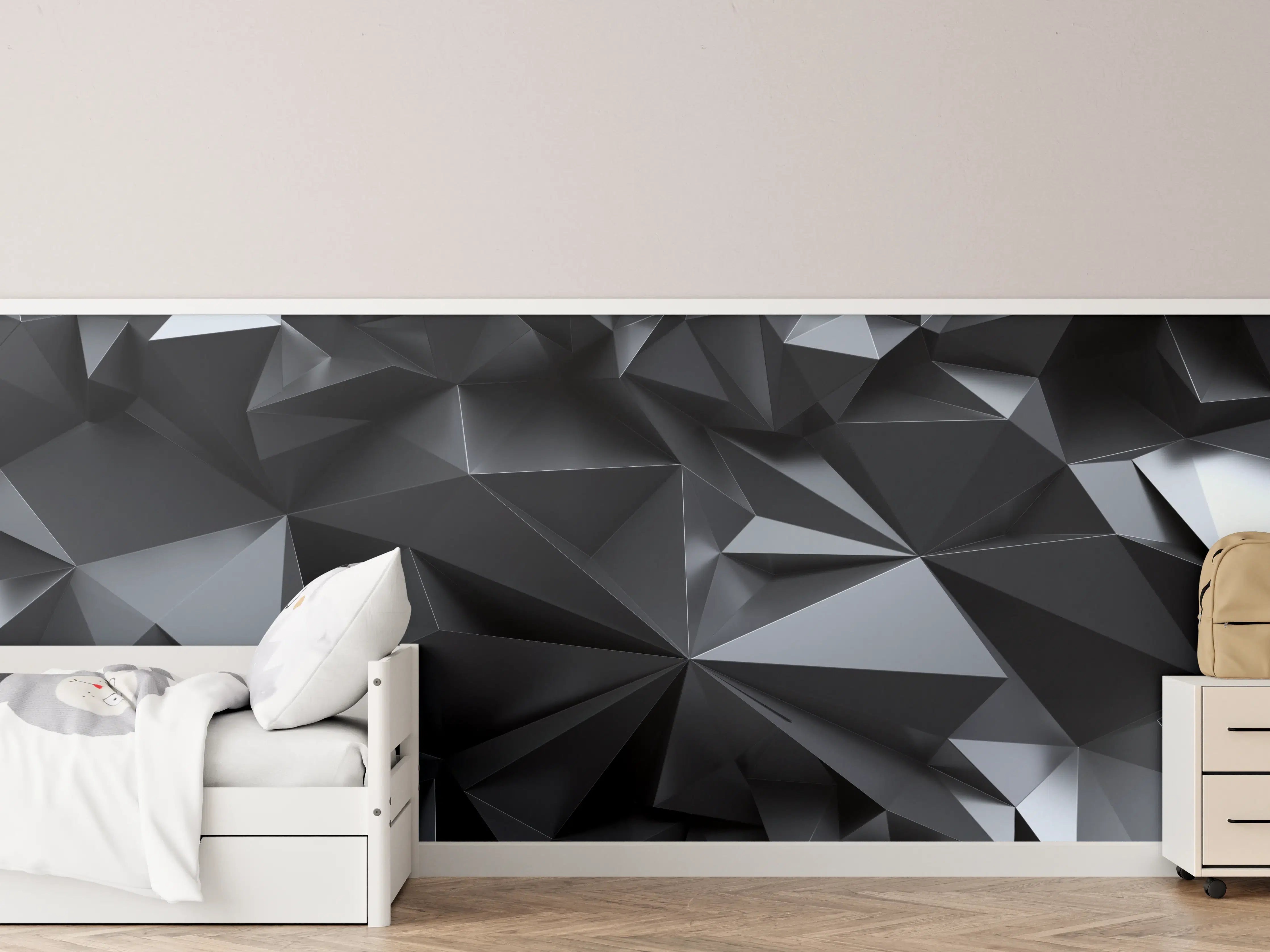 Kinderzimmer Wandgestaltung - Abstrakte Schwarze Kristalltextur