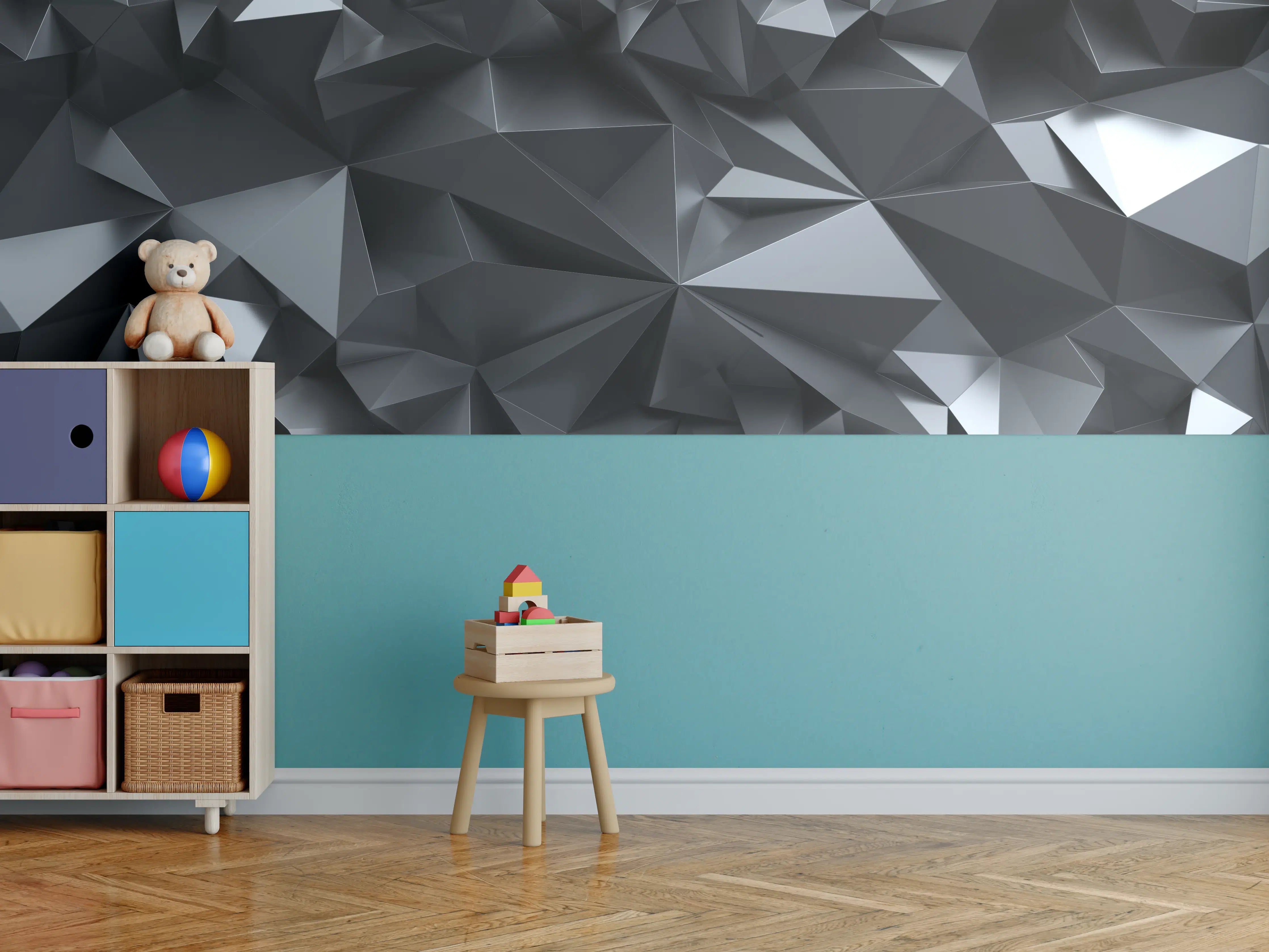 Kinderzimmer Wandgestaltung - Abstrakte Schwarze Kristalltextur
