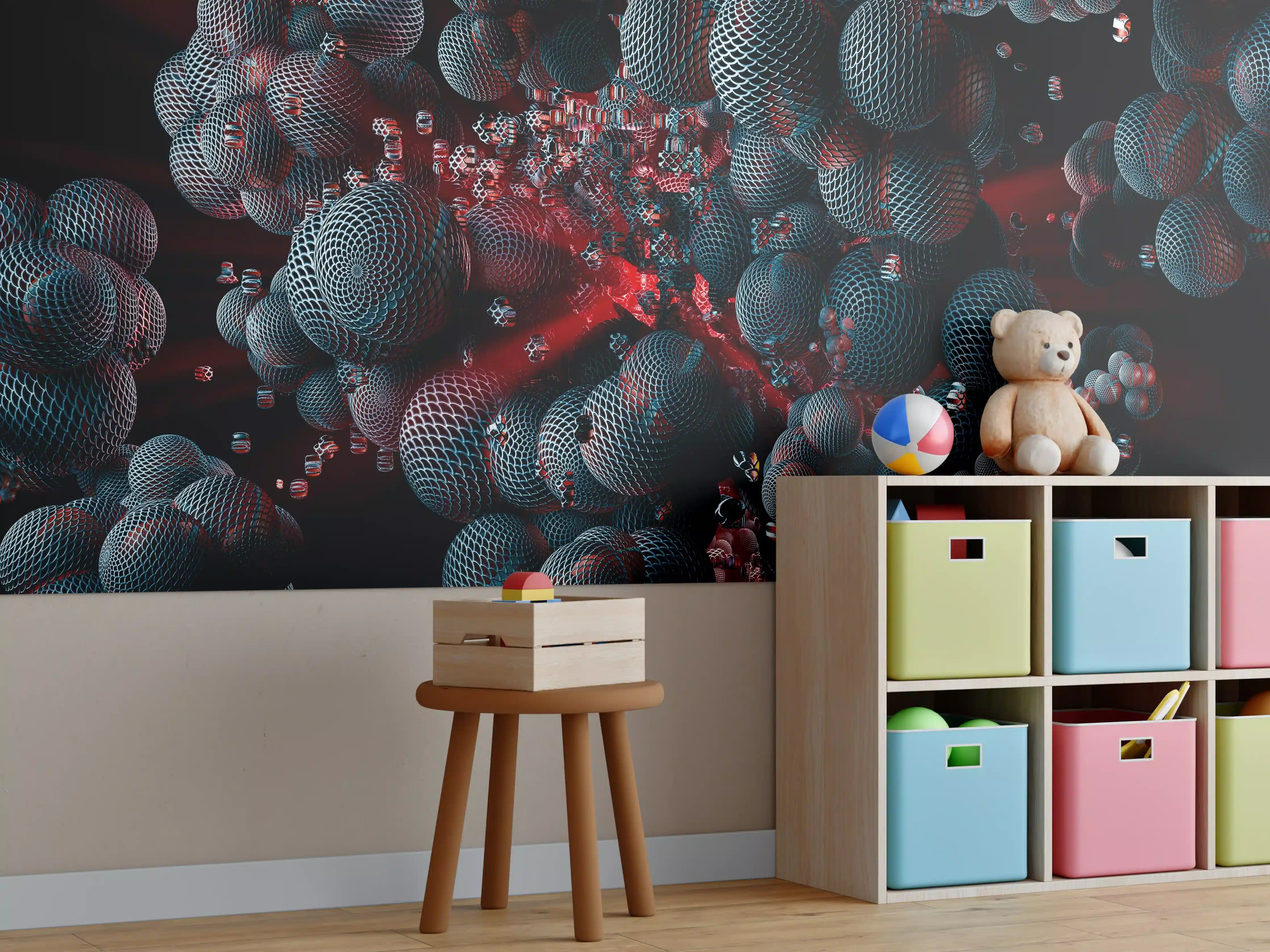 Kinderzimmer Wandgestaltung - Abstrakte Technologie - 3D Rendering