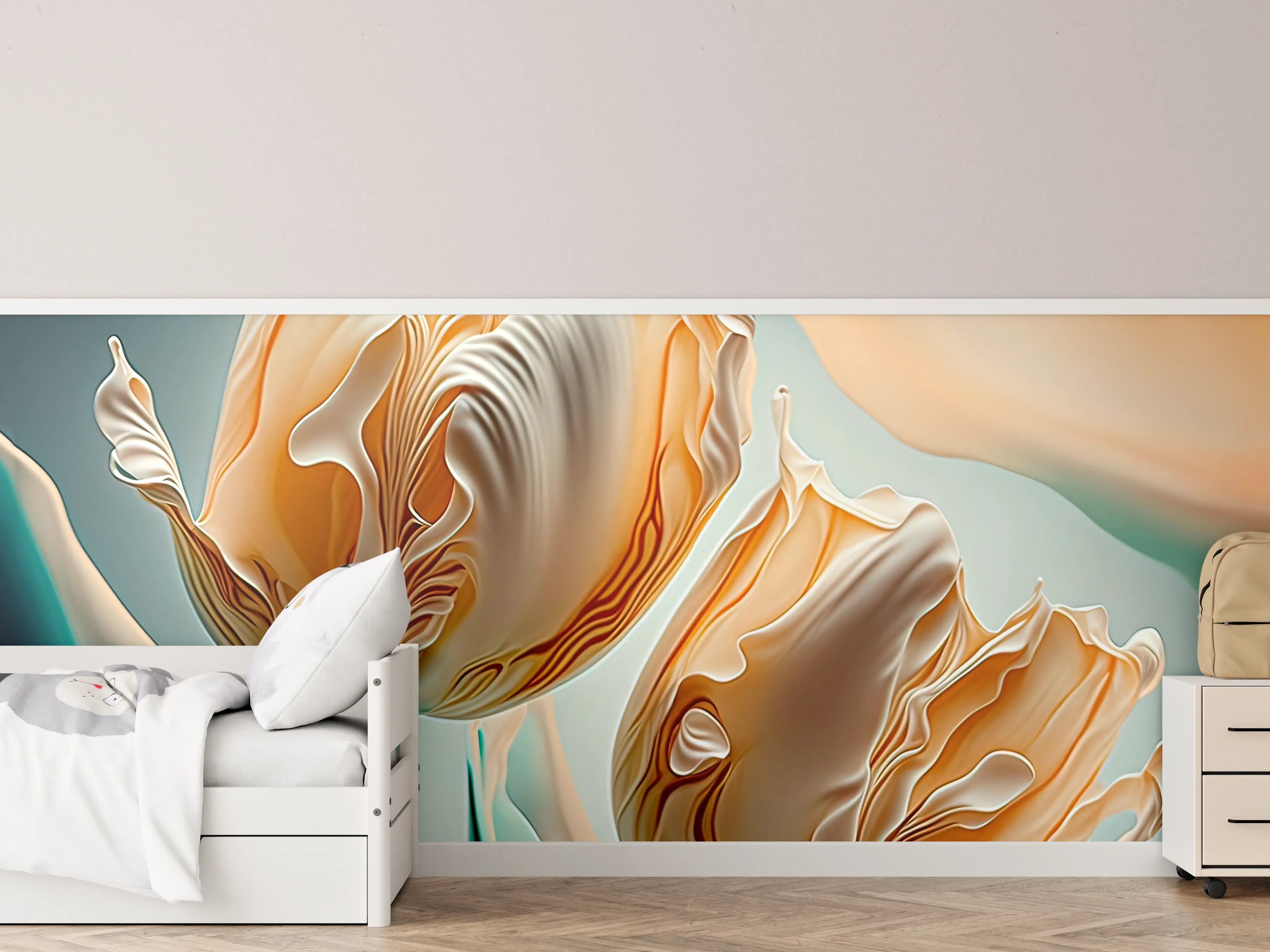 Kinderzimmer Wandgestaltung - Abstrakte Tulpen Kunstwerk