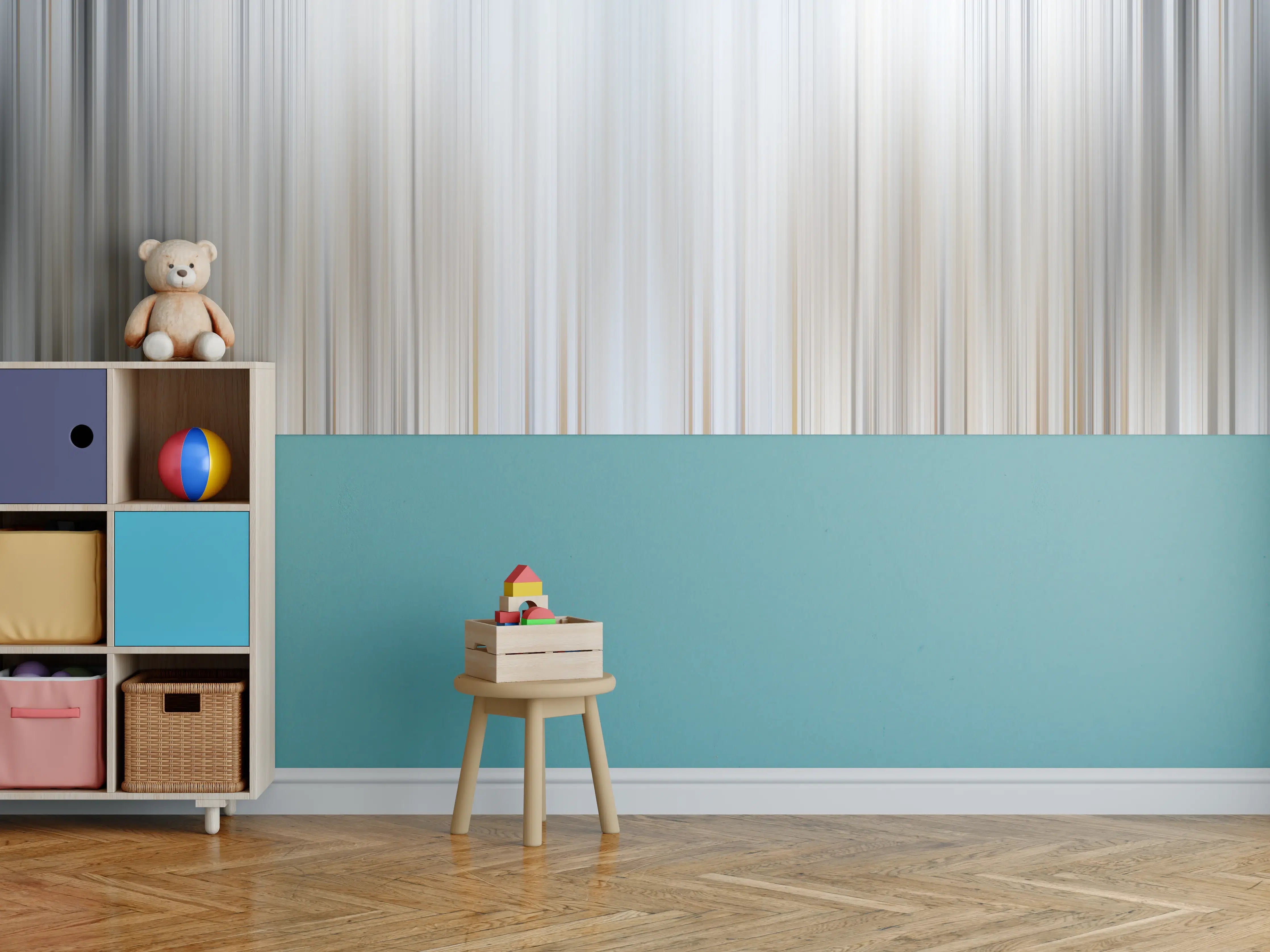 Kinderzimmer Wandgestaltung - Abstrakte Vertikale Linien