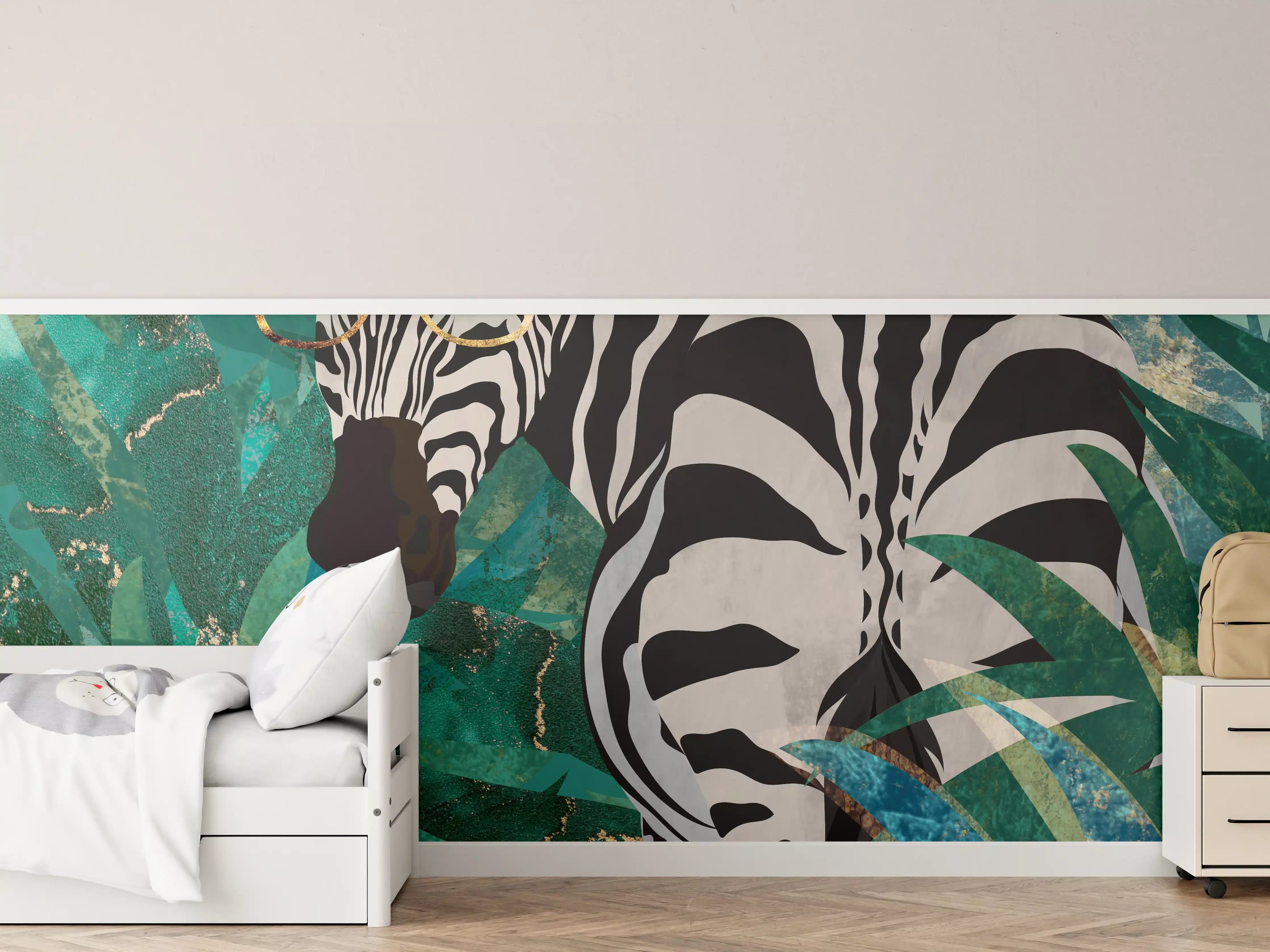 Kinderzimmer Wandgestaltung - Abstrakte Zebra Malerei