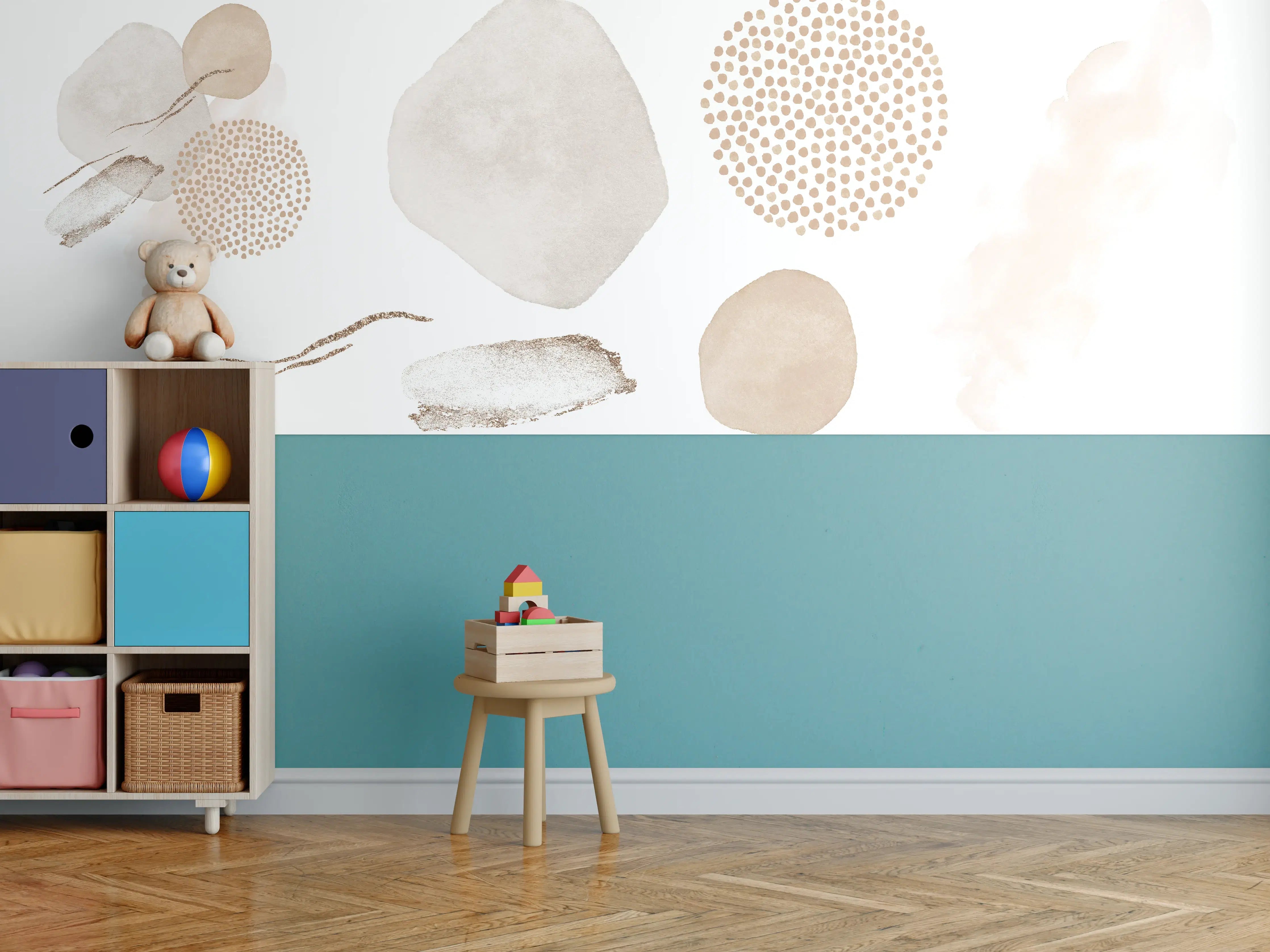 Kinderzimmer Wandgestaltung - Abstrakte blush Elemente