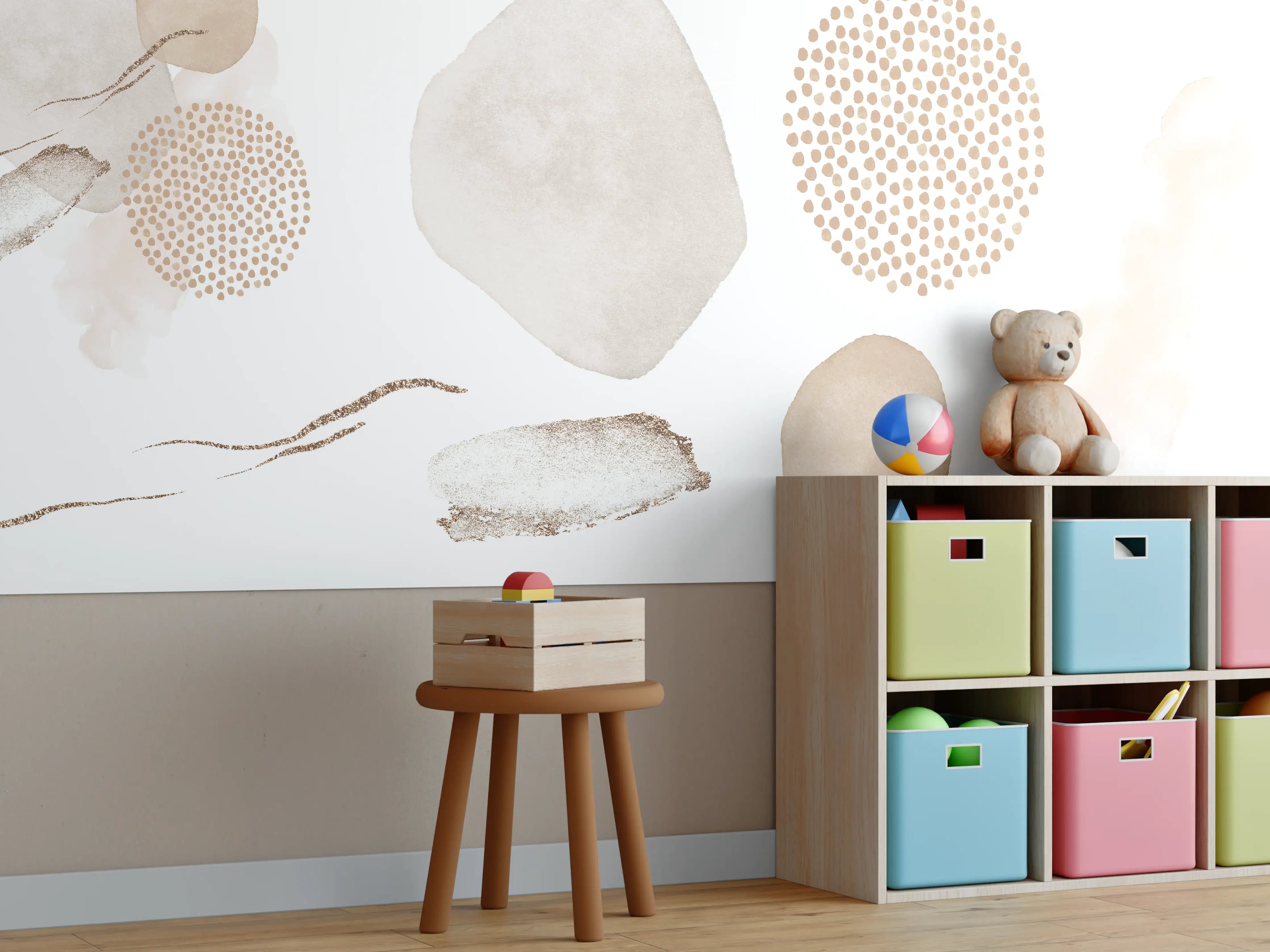 Kinderzimmer Wandgestaltung - Abstrakte blush Elemente