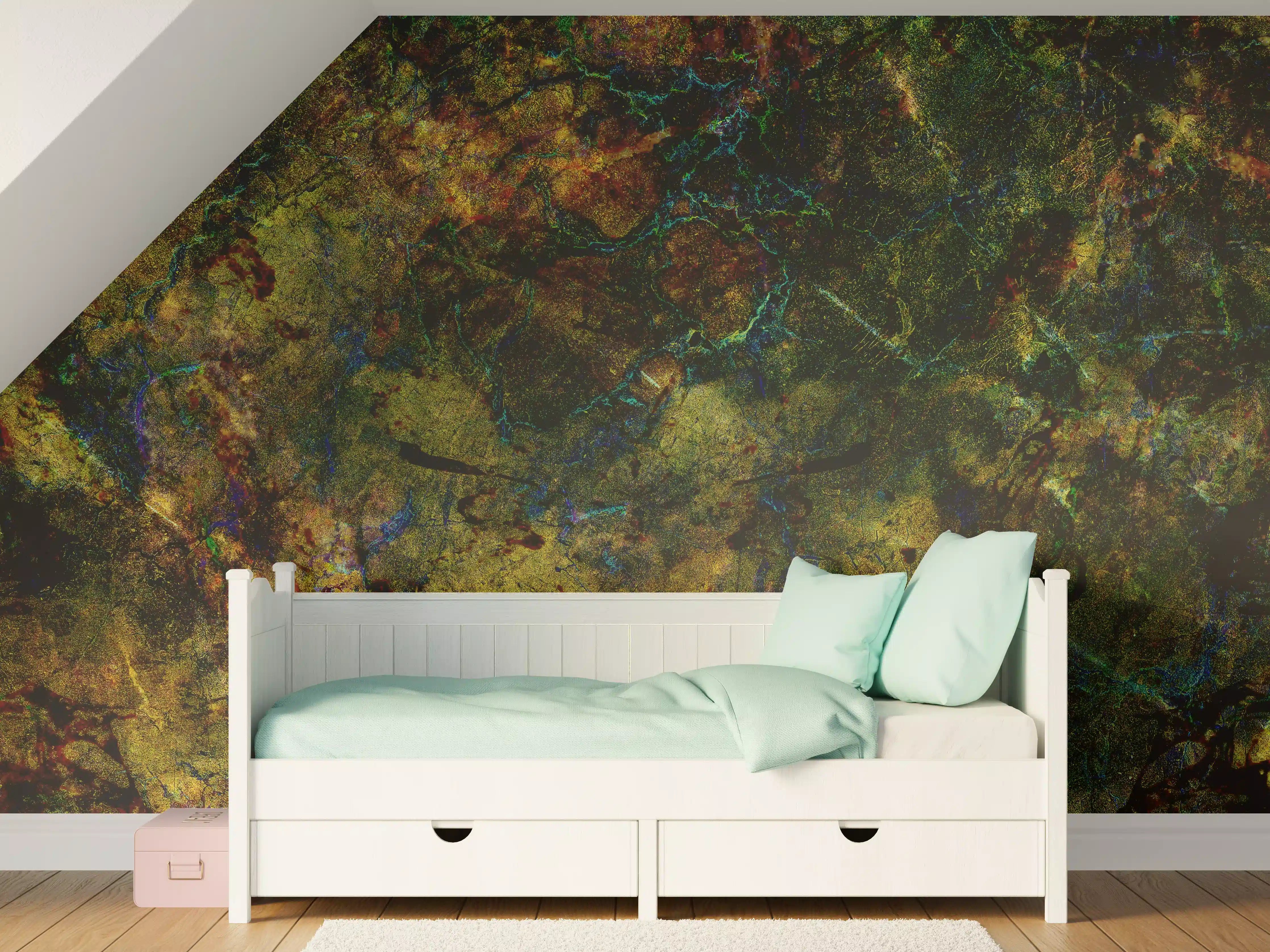Kinderzimmer Wandgestaltung - Abstrakte dunkle marmorartige Texturen
