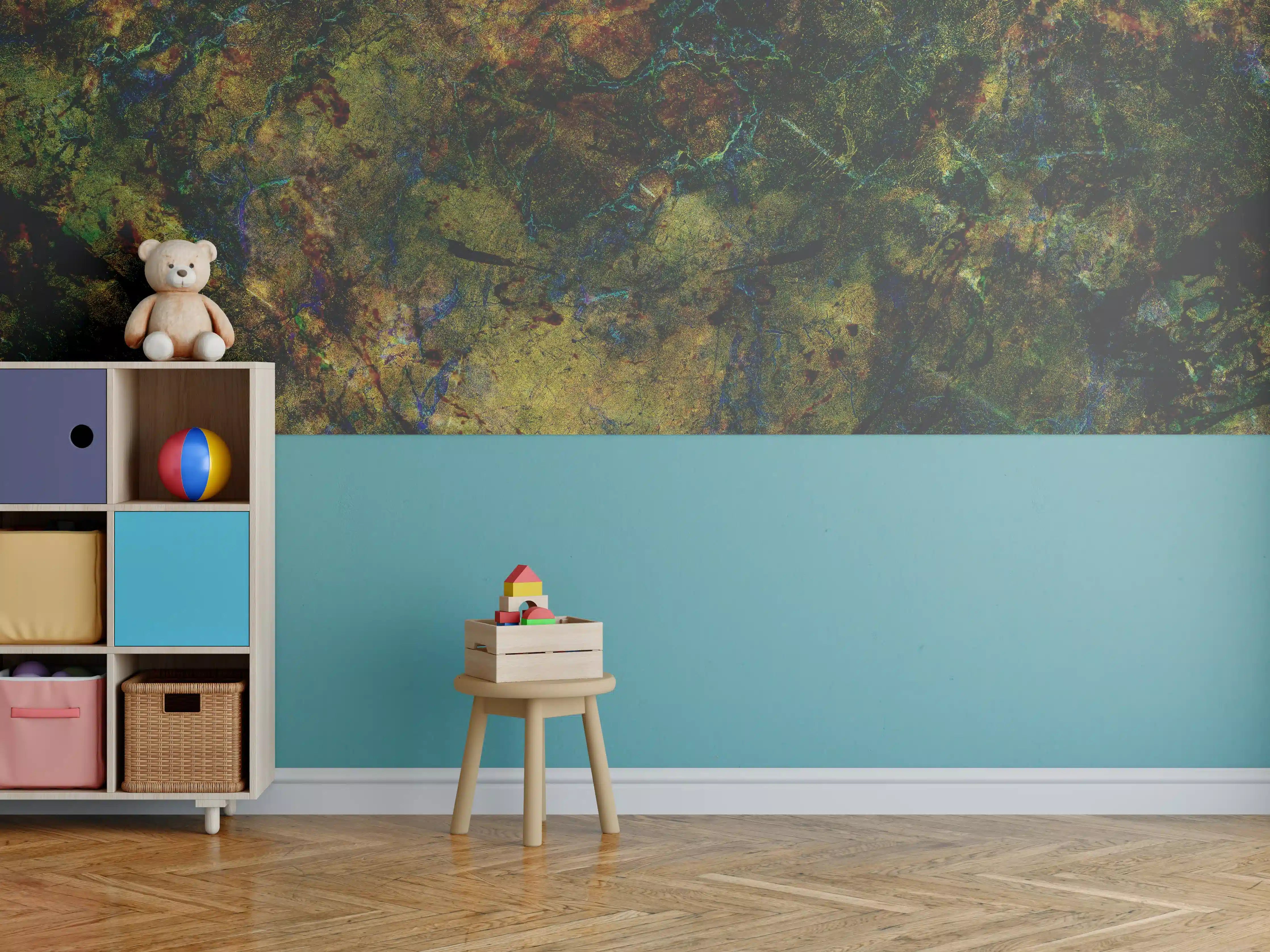 Kinderzimmer Wandgestaltung - Abstrakte dunkle marmorartige Texturen