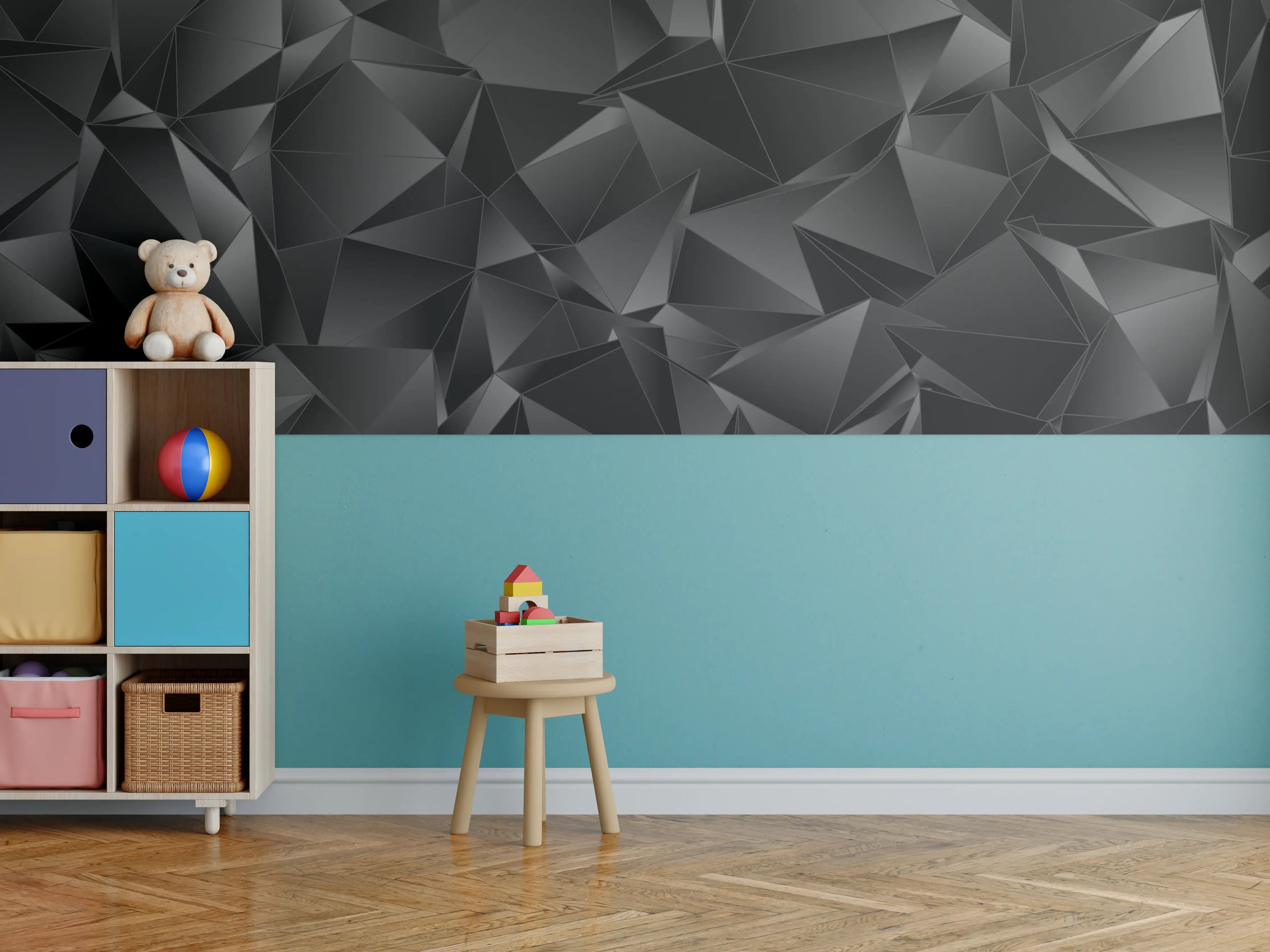 Kinderzimmer Wandgestaltung - Abstrakter Hintergrund Polygonale Textur
